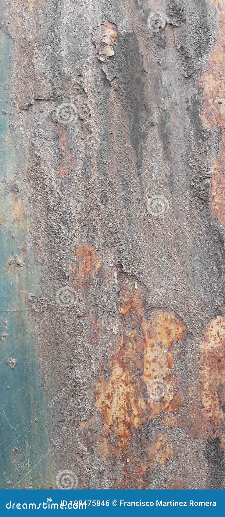Texture Worn Paint, Texture of Worn Paint on Rusty Metal Bottom, Rusty Metal Background Stock