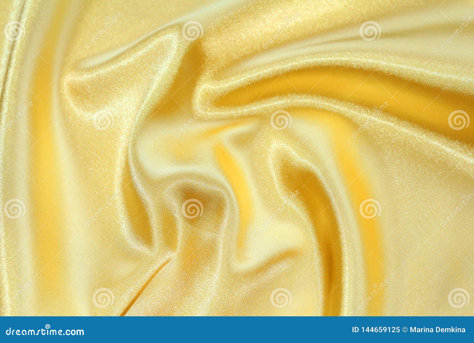 The Texture of the Yellow Material. Bright Yellow Silk Stock Image