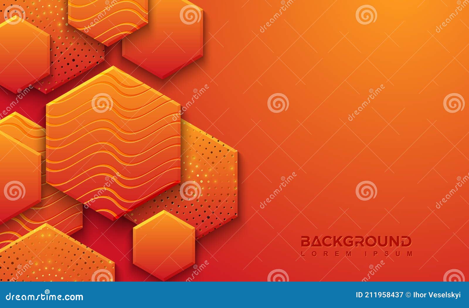 Textured Background Design in 3D Style with Orange Color. EPS10 Vector