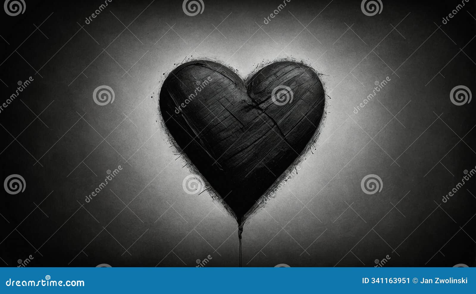 a textured black heart set against a light background, izing love, emotion, and artistic expression