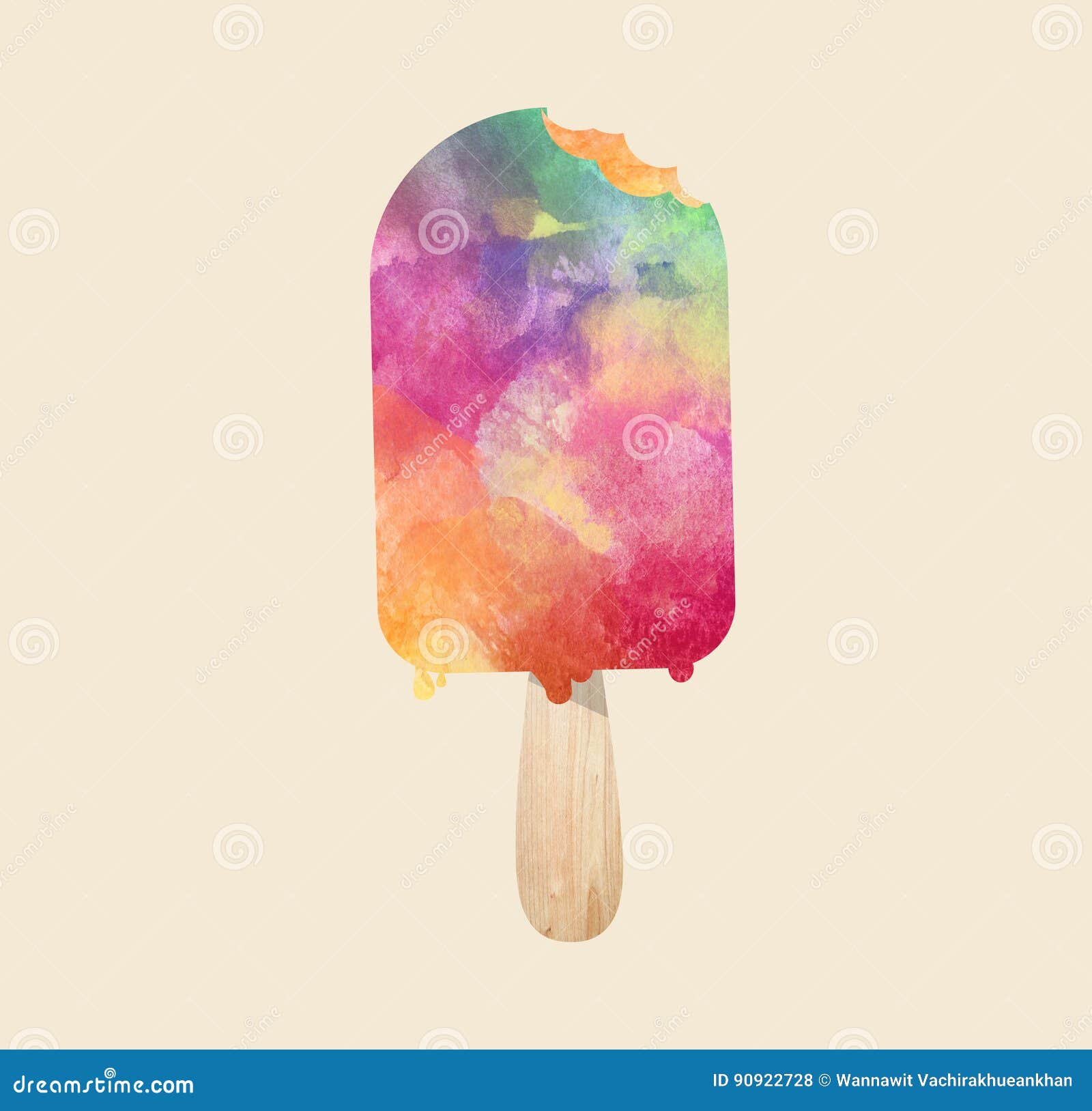 Textured icecream stick stock vector. Illustration