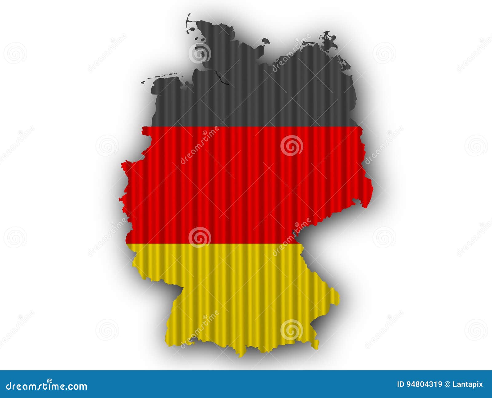 Textured Map of Germany in Nice Colors Stock Illustration