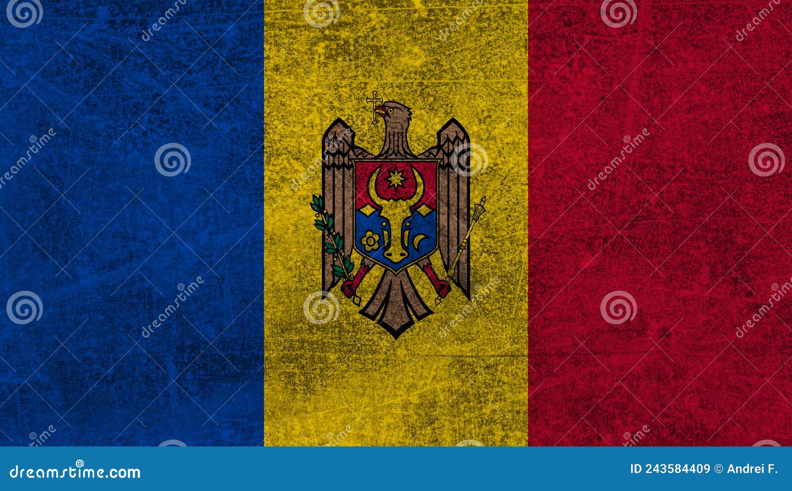 textured photo of the flag of moldova.