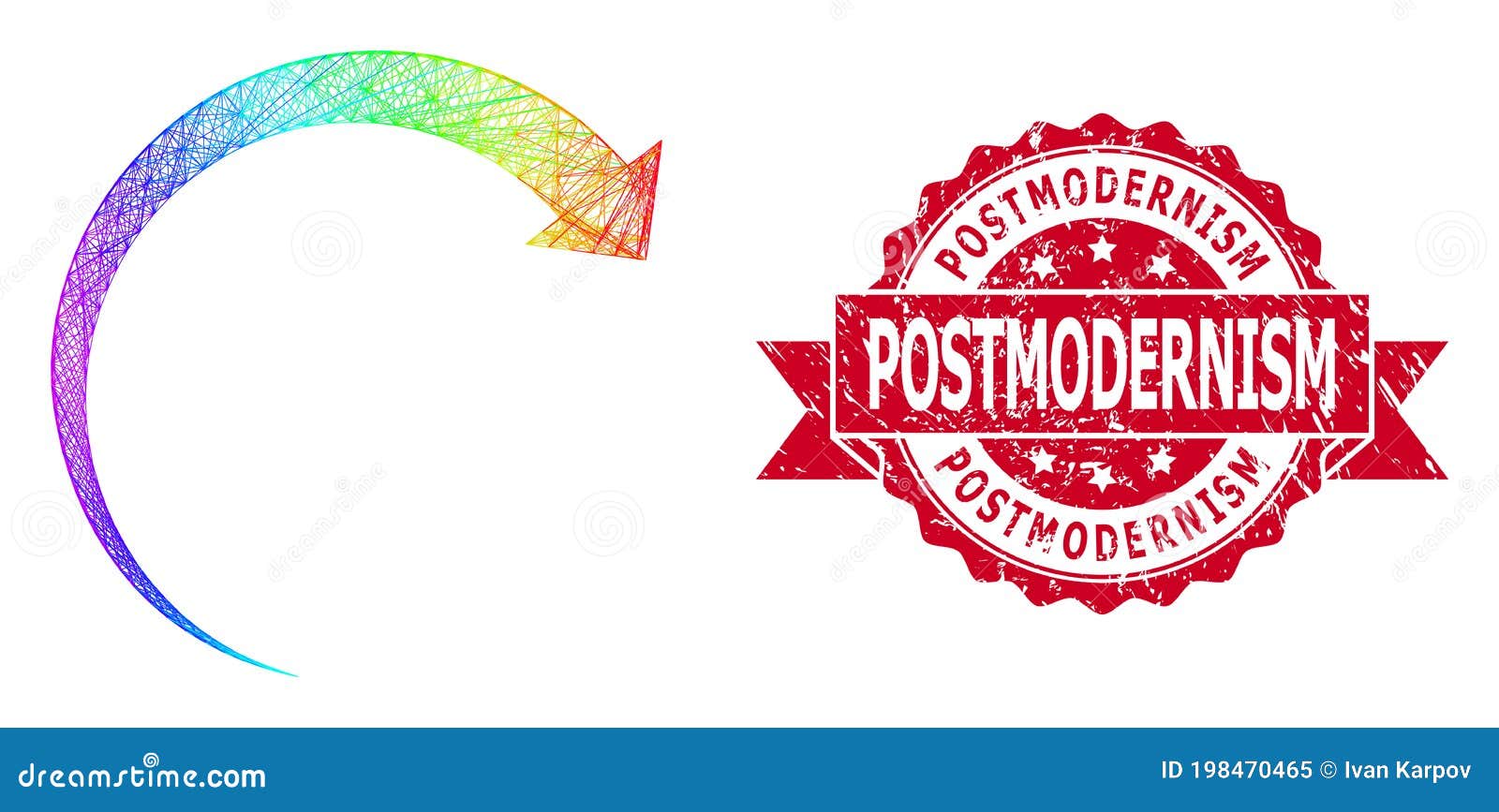 textured postmodernism seal and rainbow net rotate forward