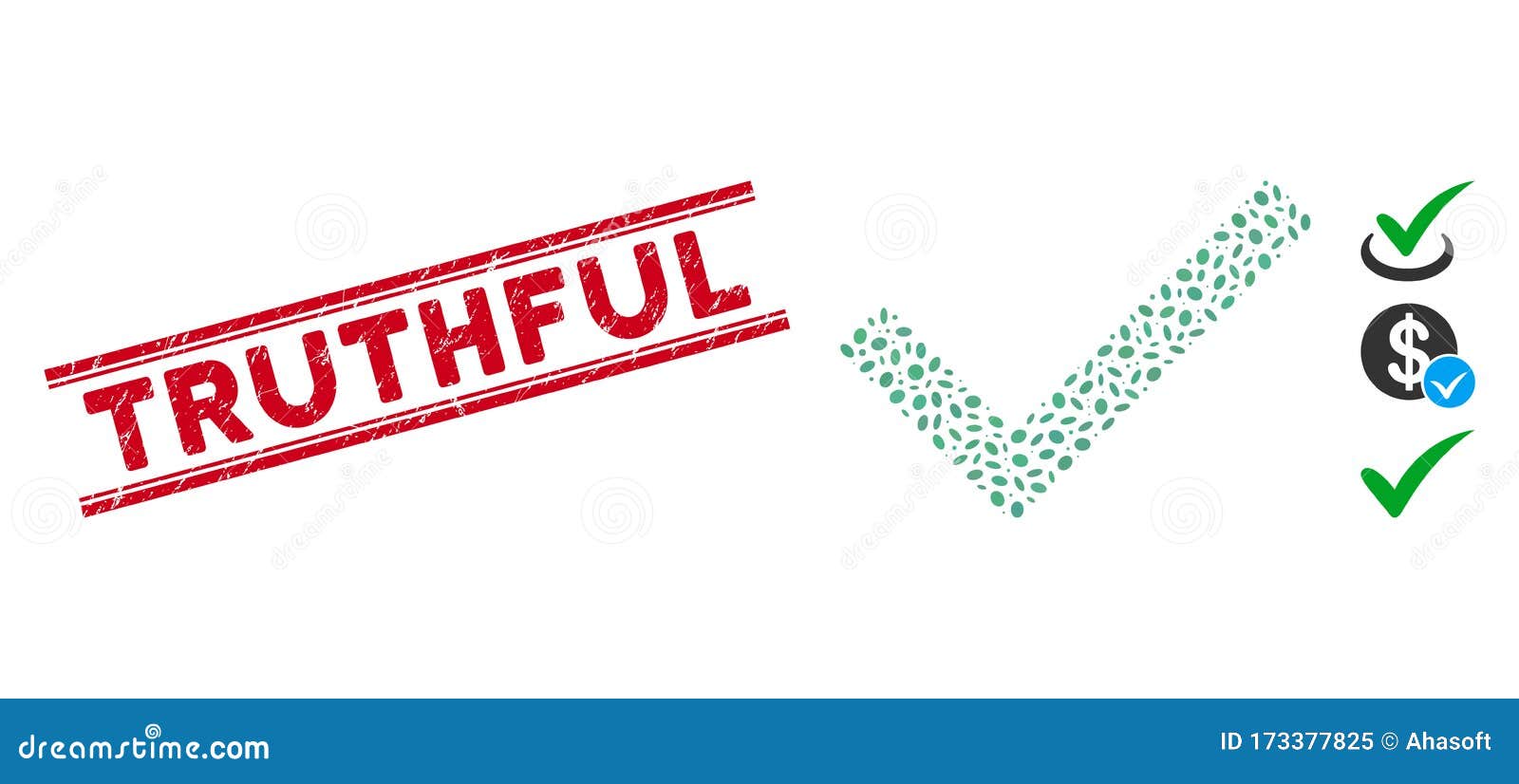 textured truthful line stamp and mosaic accept icon