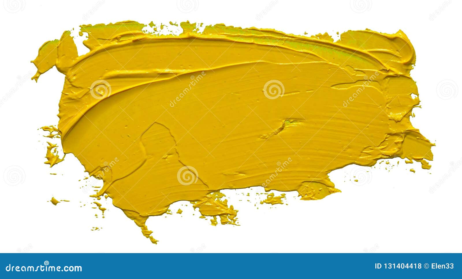 Textured Yellow Oil Paint Brush Stroke Isolated On White Background Stock  Photo - Download Image Now - iStock