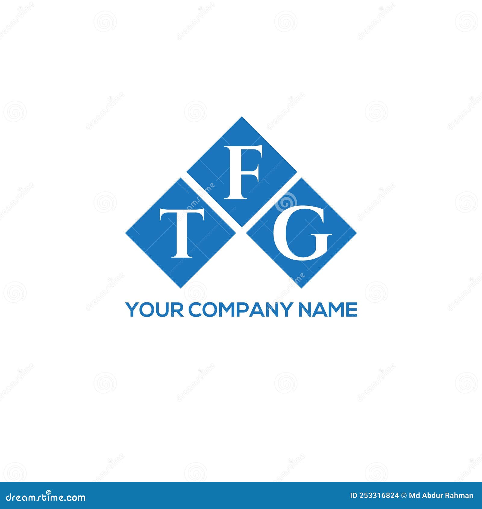 TFG Letter Logo Design on WHITE Background. TFG Creative Initials
