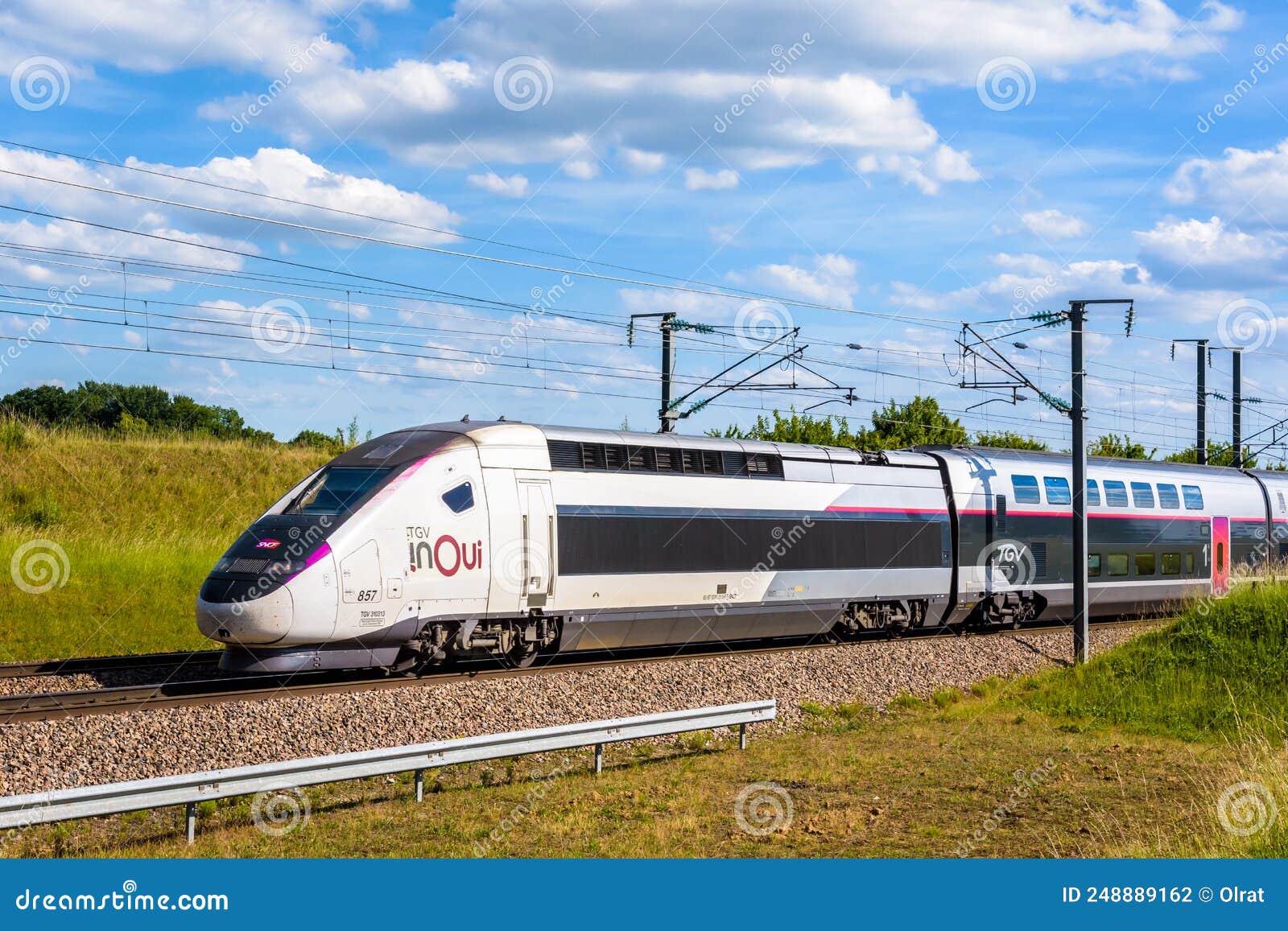 A TGV InOui High Speed Train In The Countryside Editorial Image