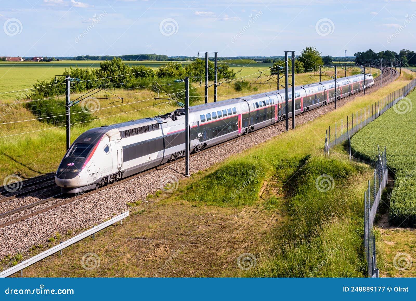 A TGV InOui High Speed Train In The Countryside Editorial Image