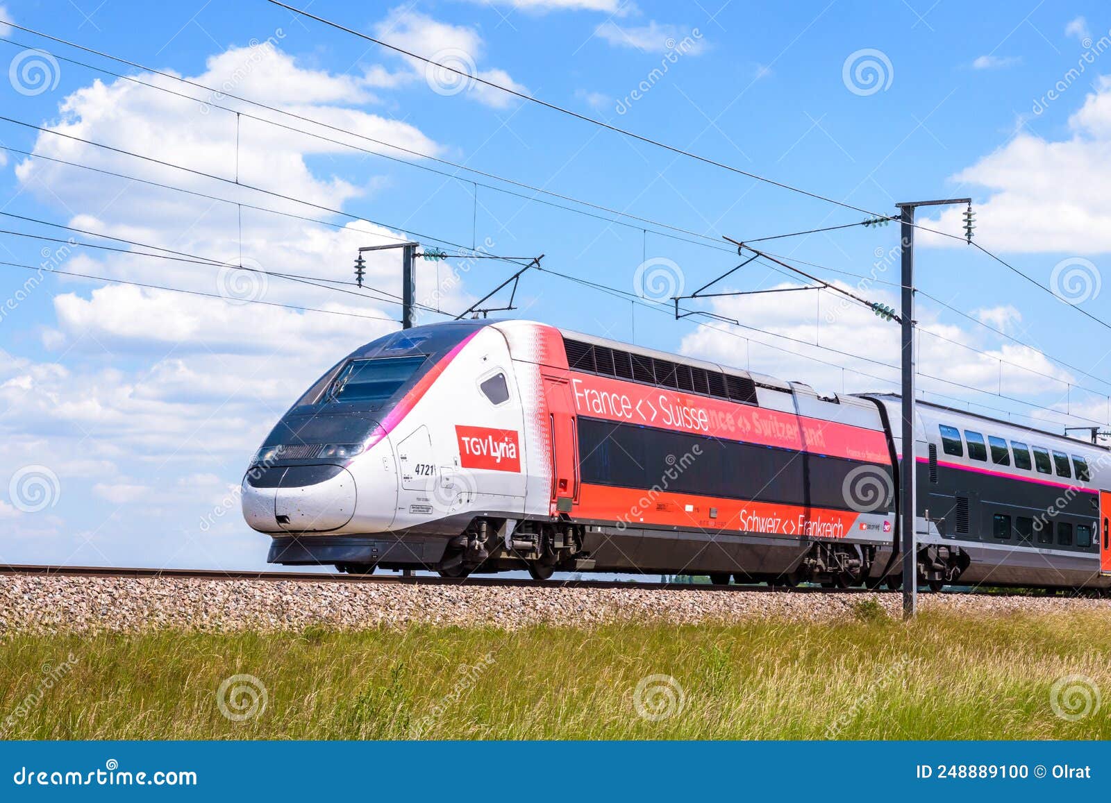 A TGV Lyria High Speed Train in the Countryside Editorial Image - Image