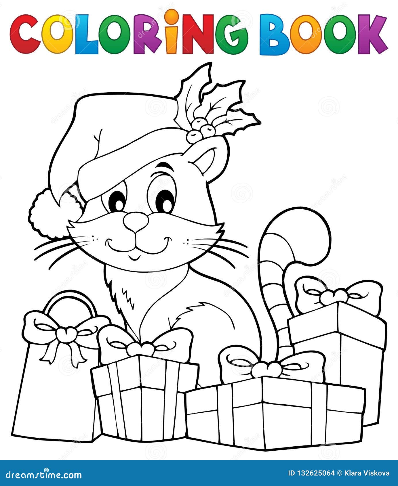 Theme 3 De Chat De Noel De Livre De Coloriage Illustration De Vecteur Illustration Du Coloriage Theme