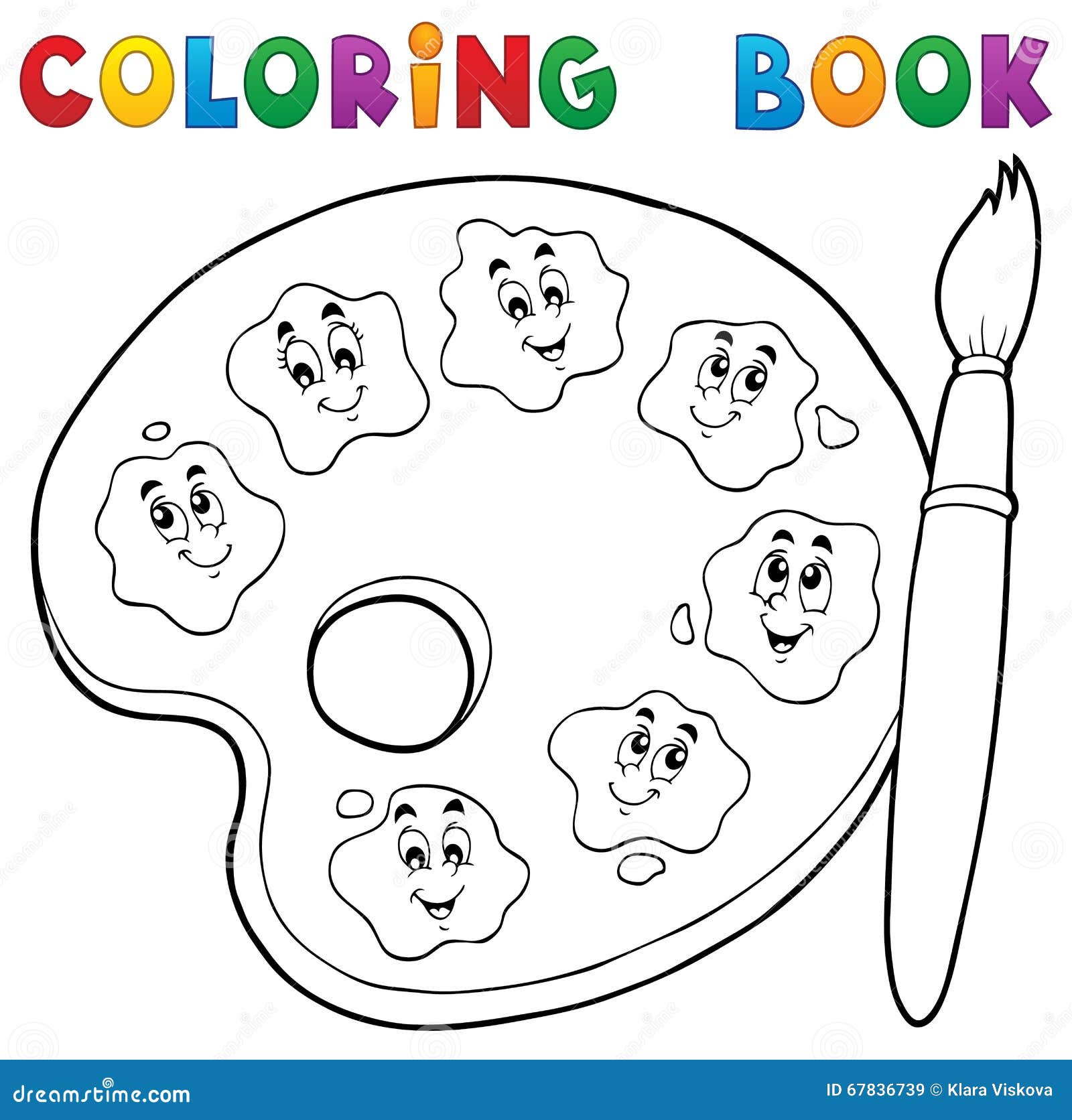 Th¨me 2 de palette de peinture de livre de coloriage