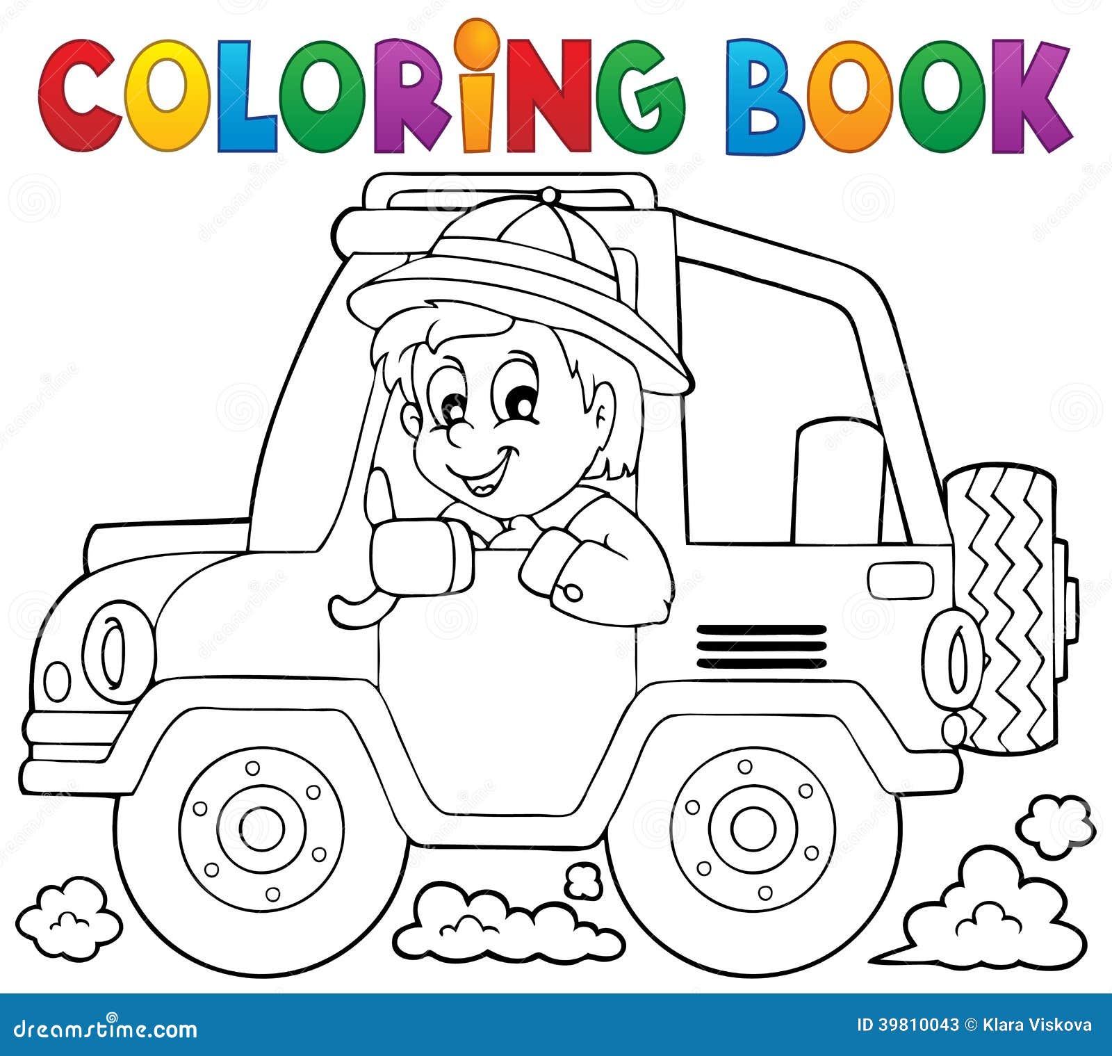 Th¨me 1 de voyageur de voiture de livre de coloriage