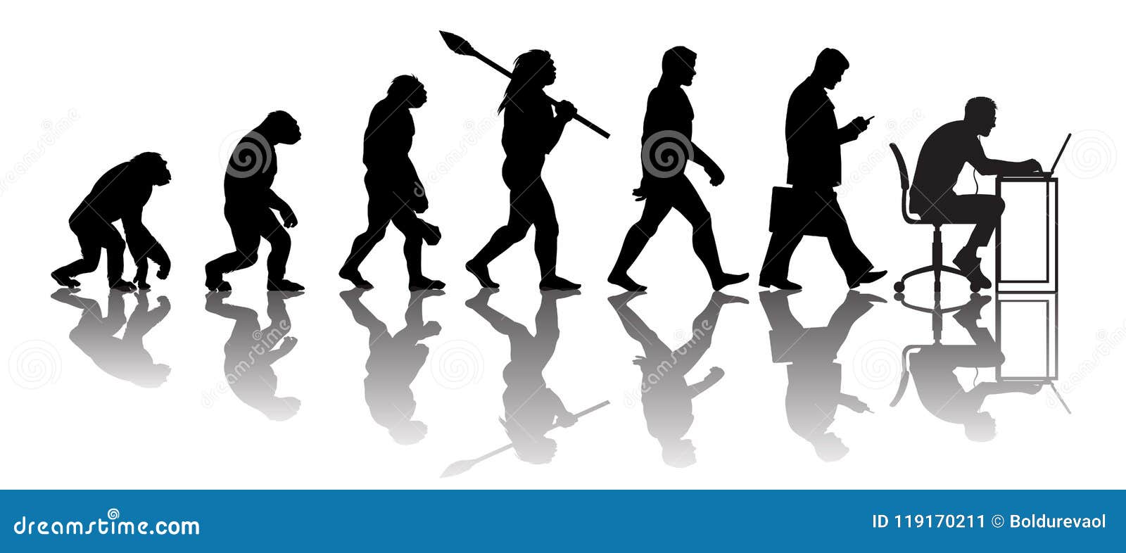 Theorie De L Evolution De L Homme Illustration De Vecteur Illustration Du Caveman Anthropologie 119170211