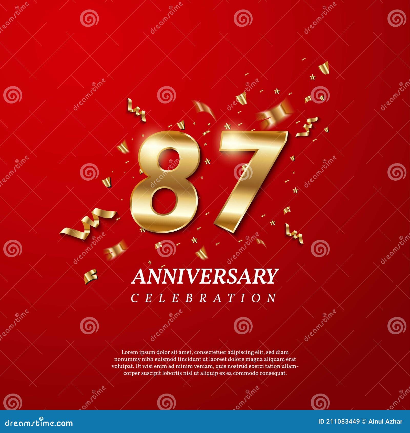 87th Anniversary Celebration. Golden Number 87 Stock Vector ...