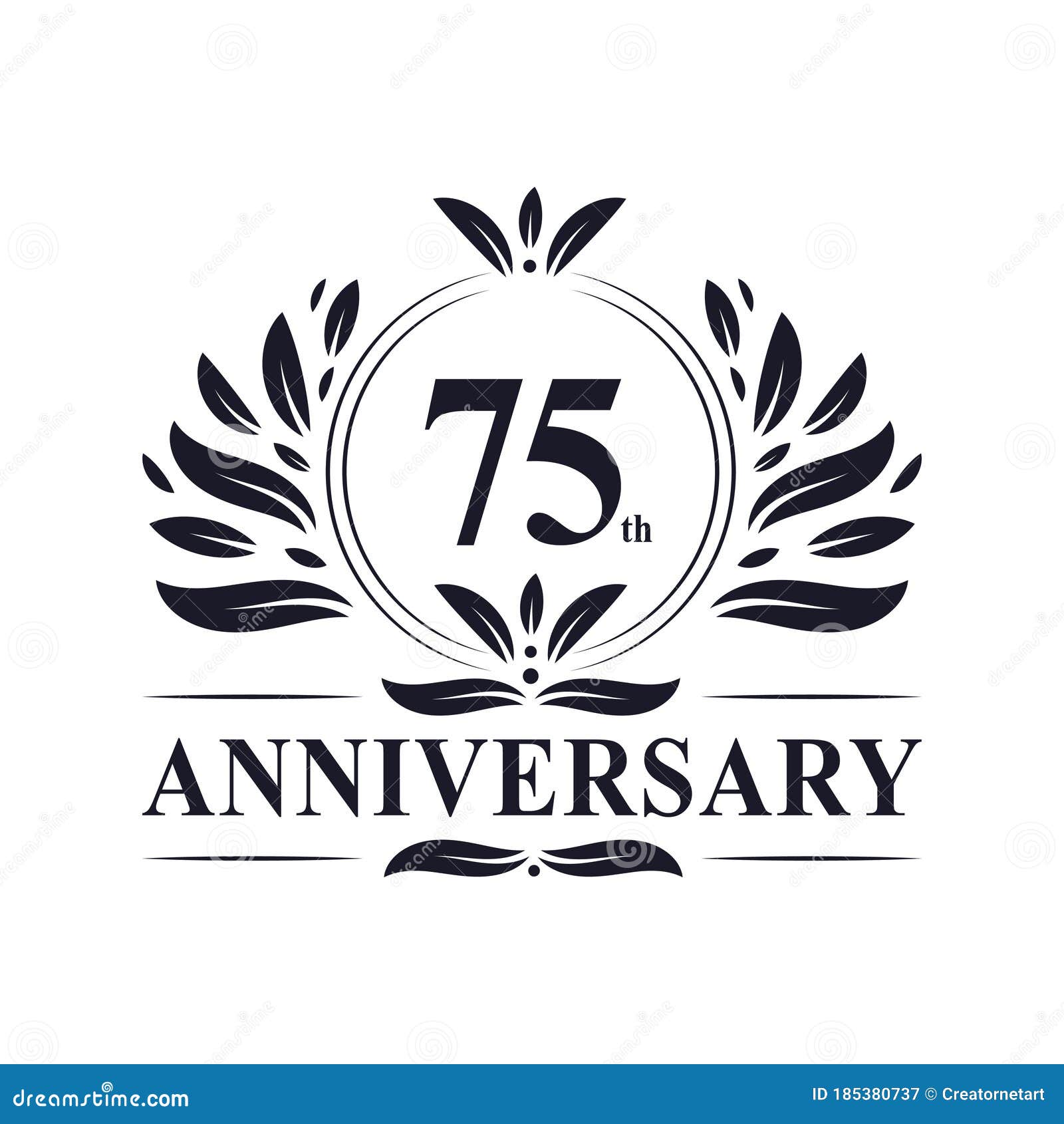 75th Anniversary Celebration, Luxurious 75 Years Anniversary Logo ...