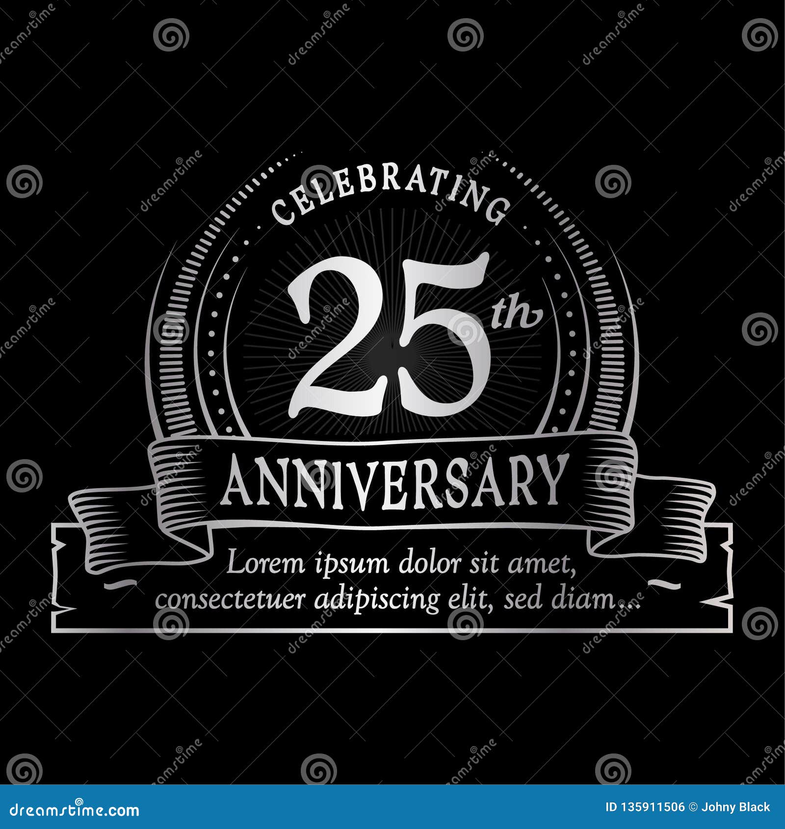 25th Anniversary Design Template 25 Years Logo Twenty Five Years Vector And Illustration Stock Vector Illustration Of Birthday Celebrating