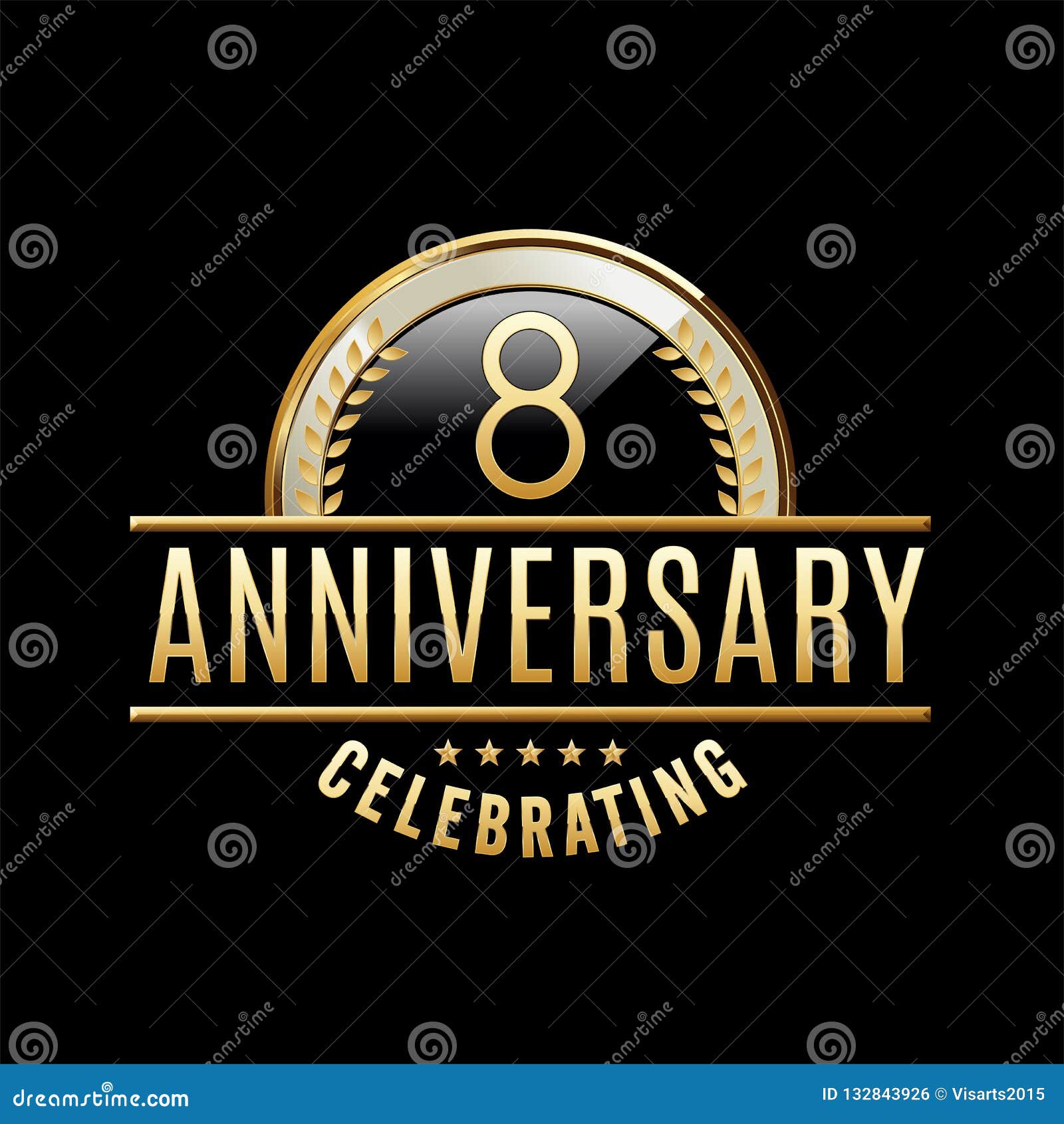 8th Anniversary Emblem. Anniversary Badge Stock Vector - Illustration