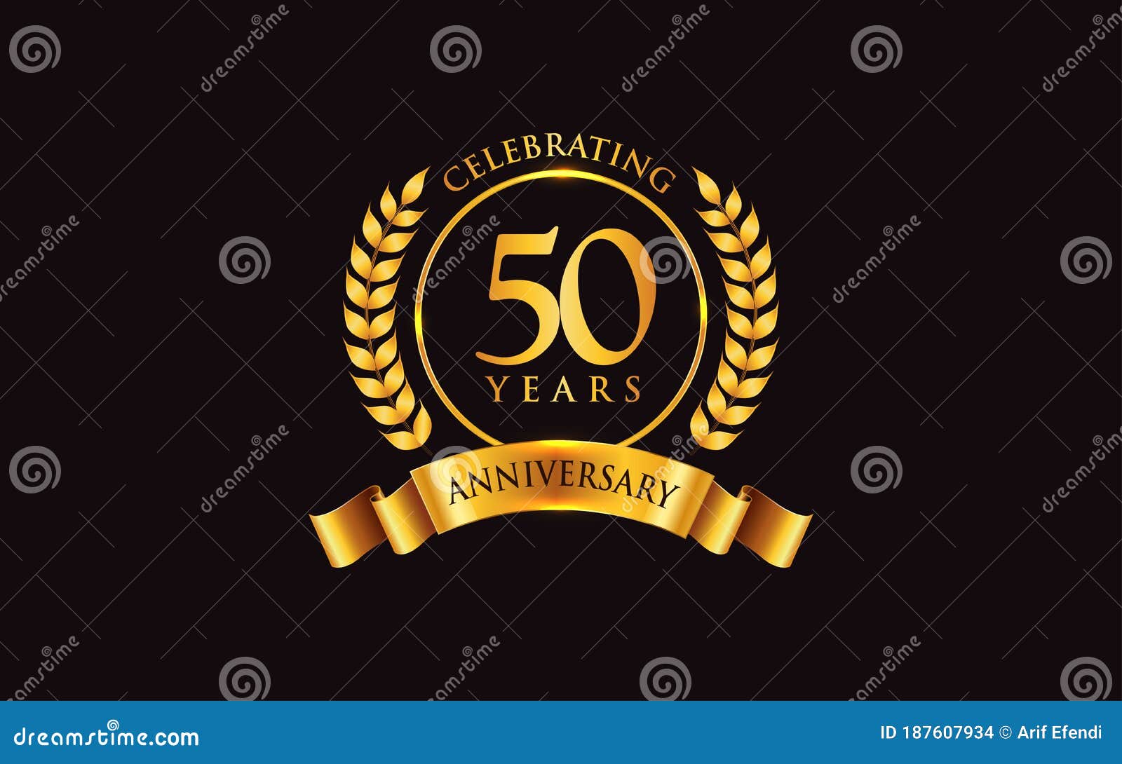 50th Anniversary Celebration Banner Template Stock Vector 