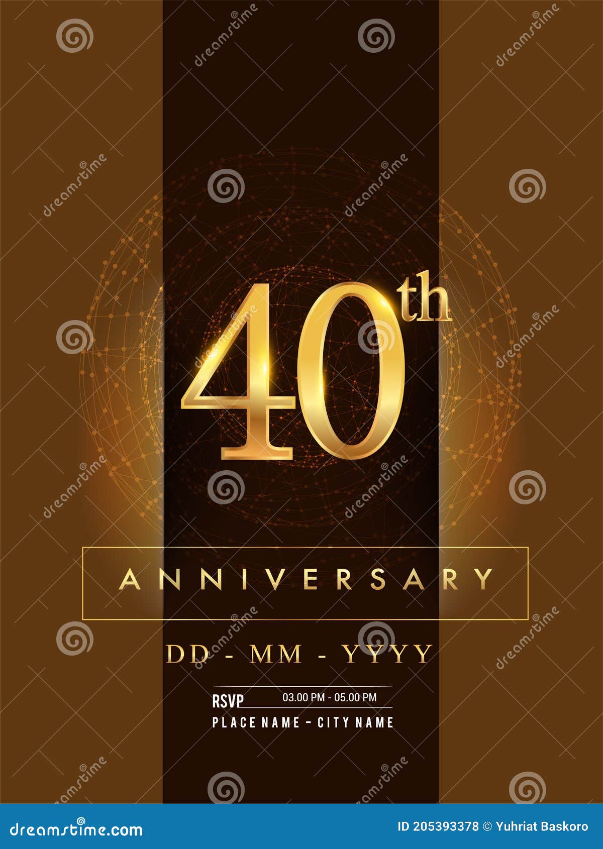 40th Anniversary Poster Design on Golden and Elegant Background, Vector  Design for Anniversary Celebration, Greeting Card and Stock Vector -  Illustration of logo, design: 205393378