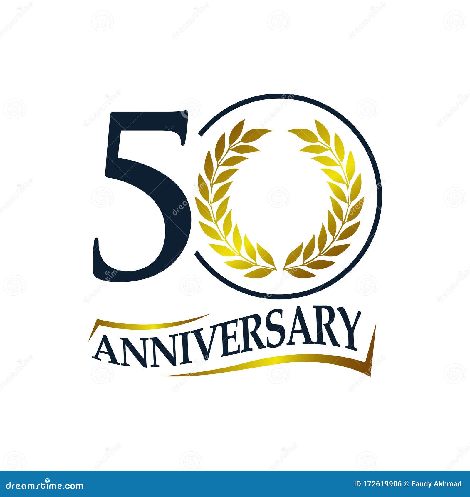 50th Anniversary Vector Logo Illustration 50 Years Golden Anniversary