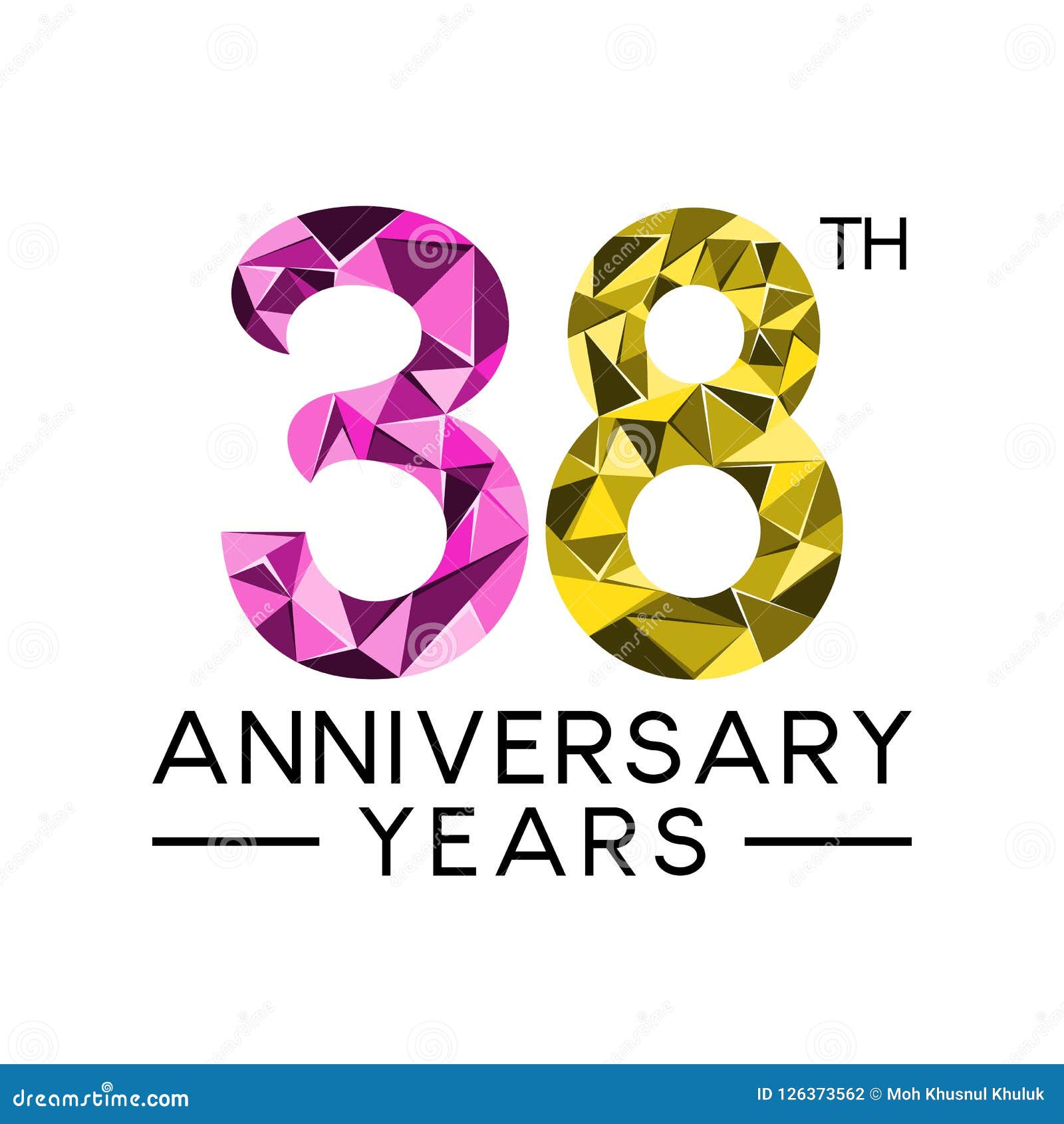 38th Anniversary Celebration Vector Design, 38 Years Anniversary ...