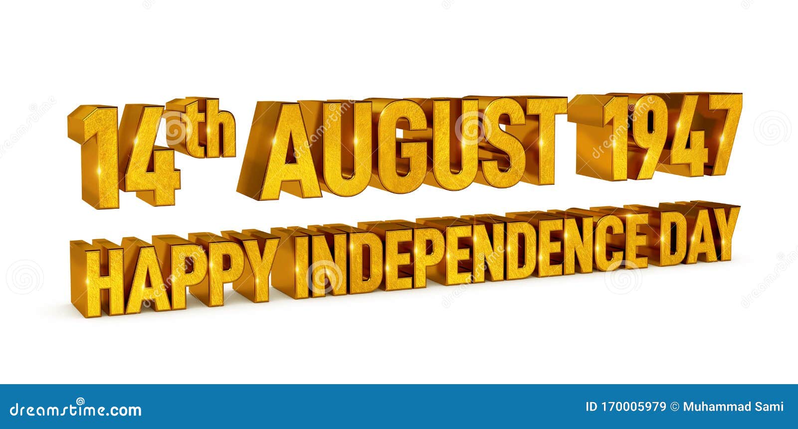 14th August 1947 Happy Independence Day 3d Render - Illustration ...