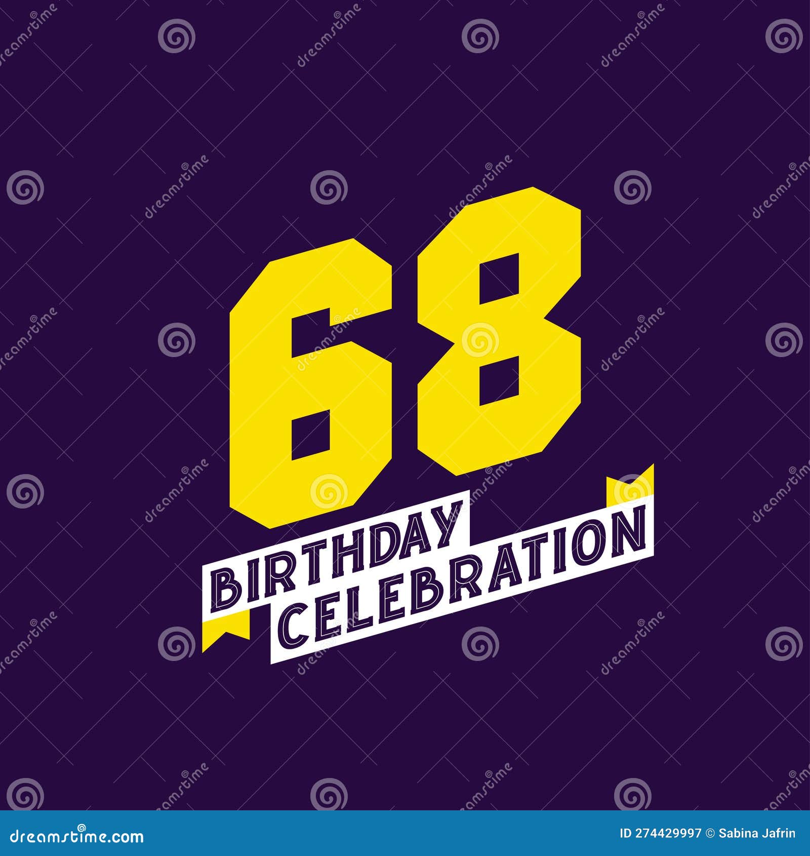 68th Birthday Celebration Vector Design, 68 Years Birthday Stock Vector ...