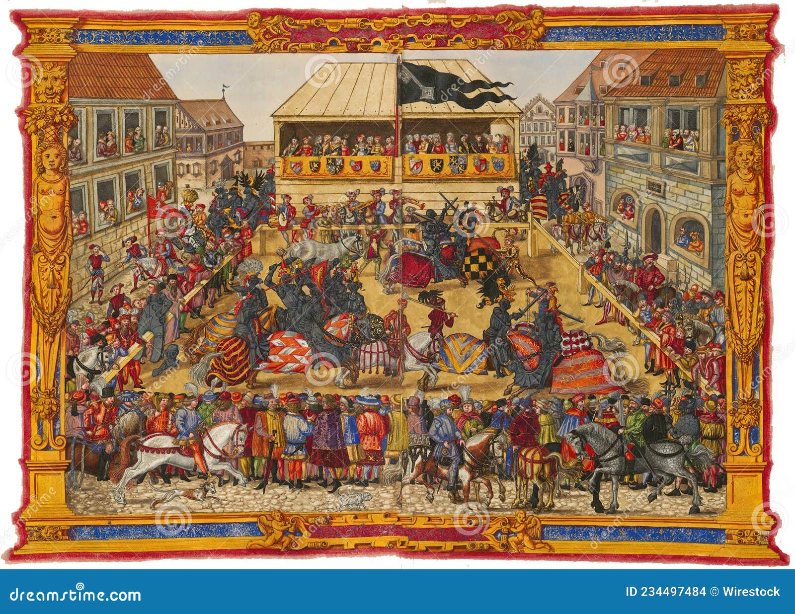 1617th Century German Martial Arts.Good for History Stock Photo