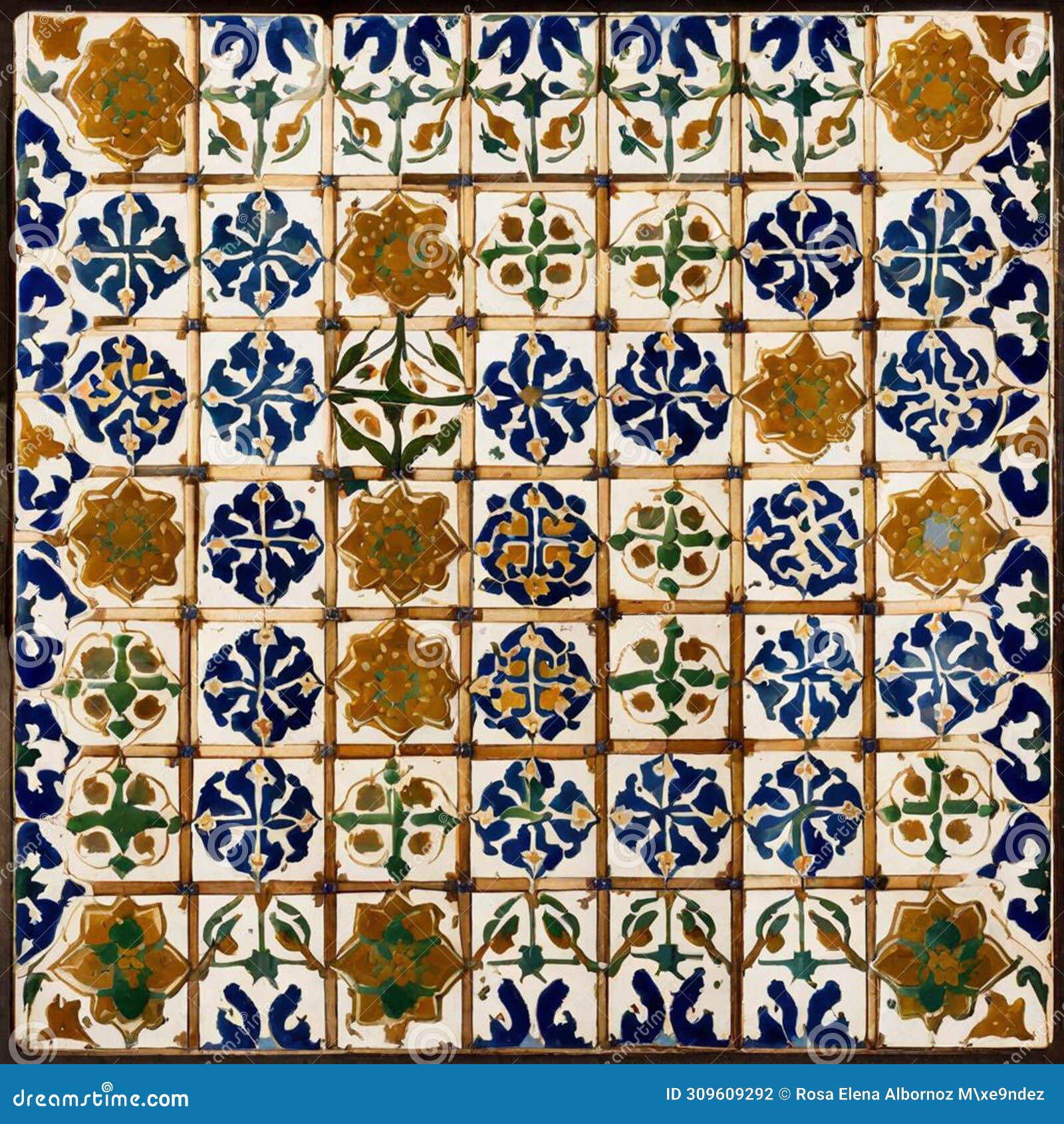 15th century hispano-muslim tile pattern for mini wallpaper