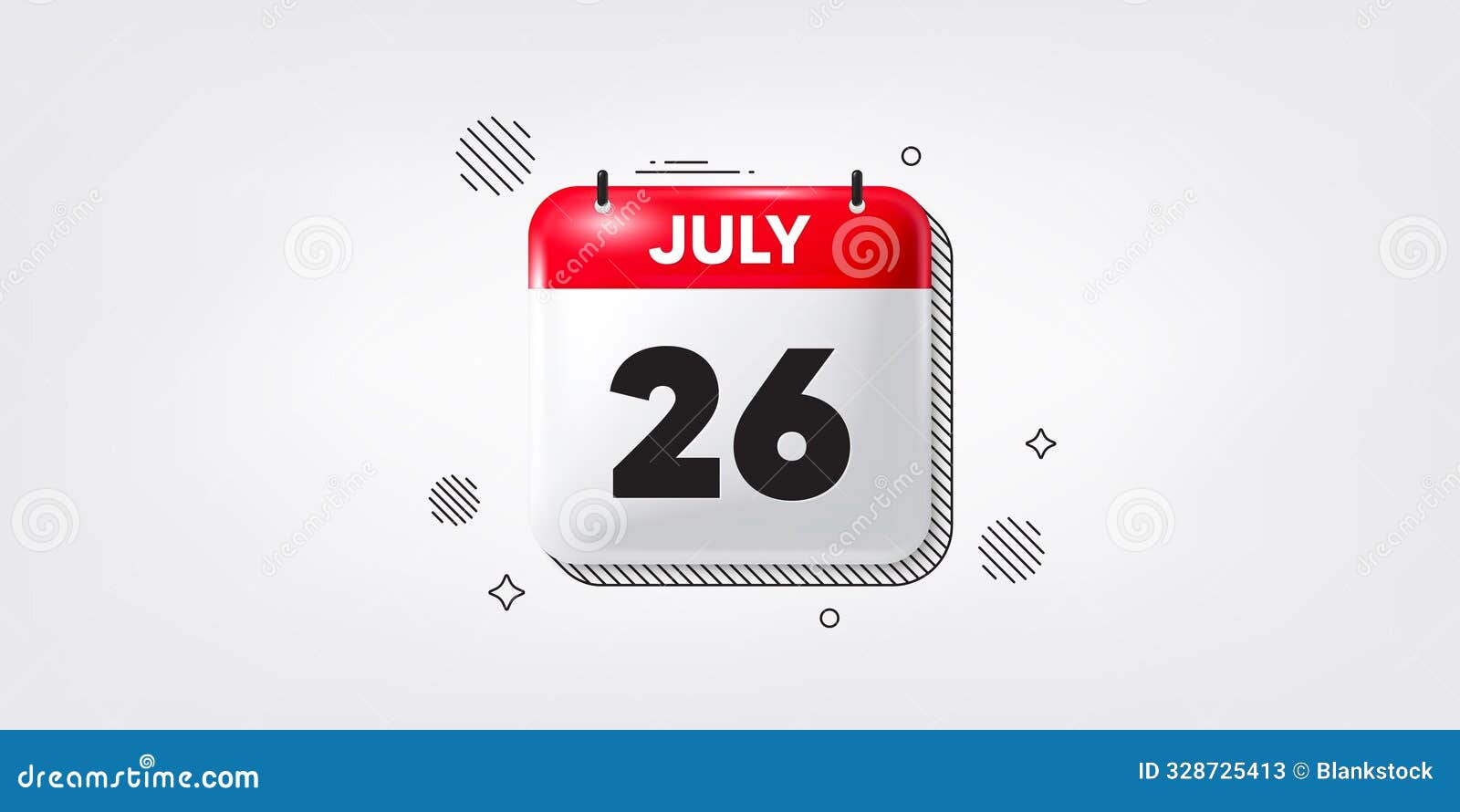26th day of the month icon. event schedule date. calendar date of july 3d icon. 