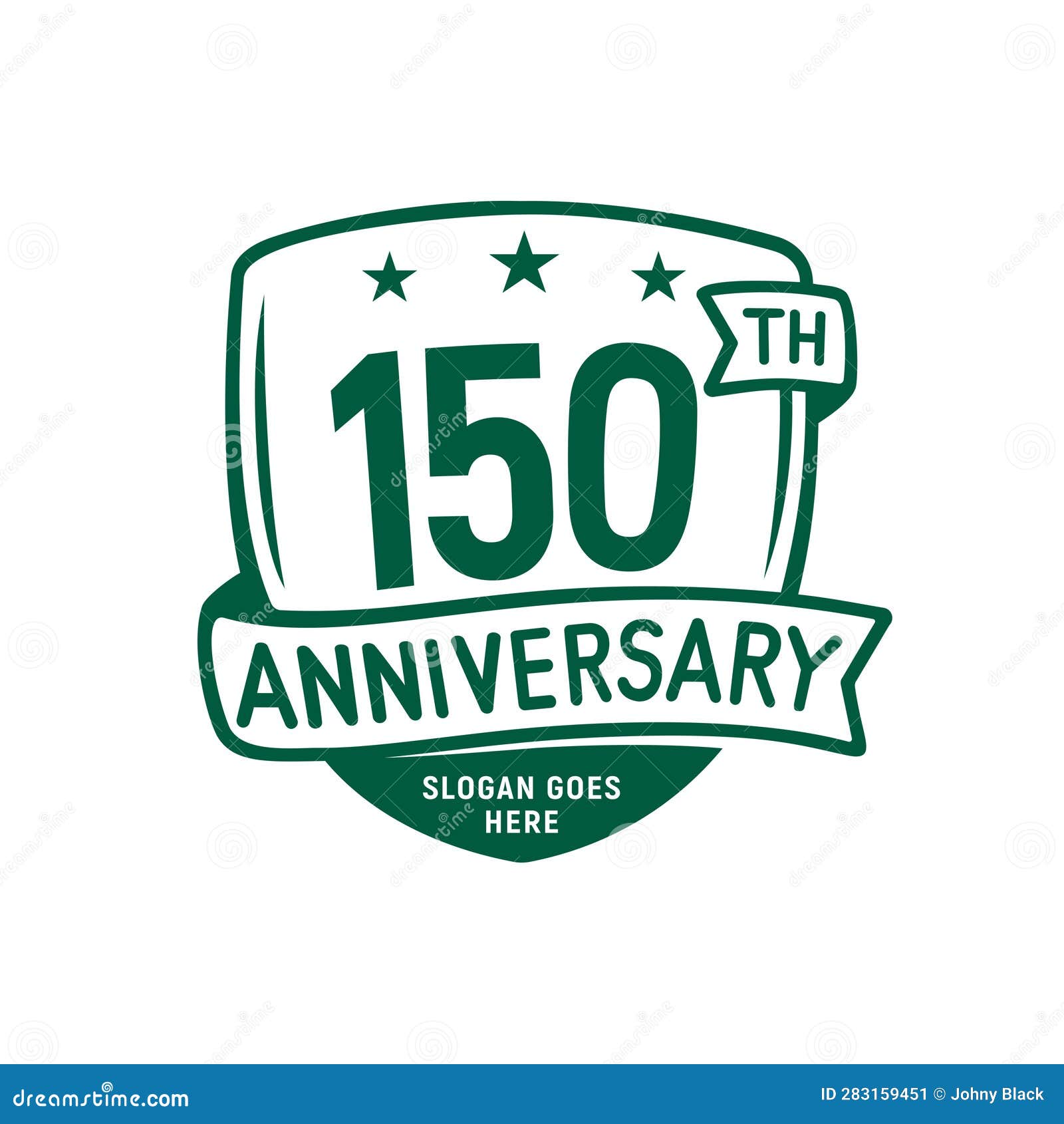 150 Years Anniversary Celebration Shield Design Template 150th