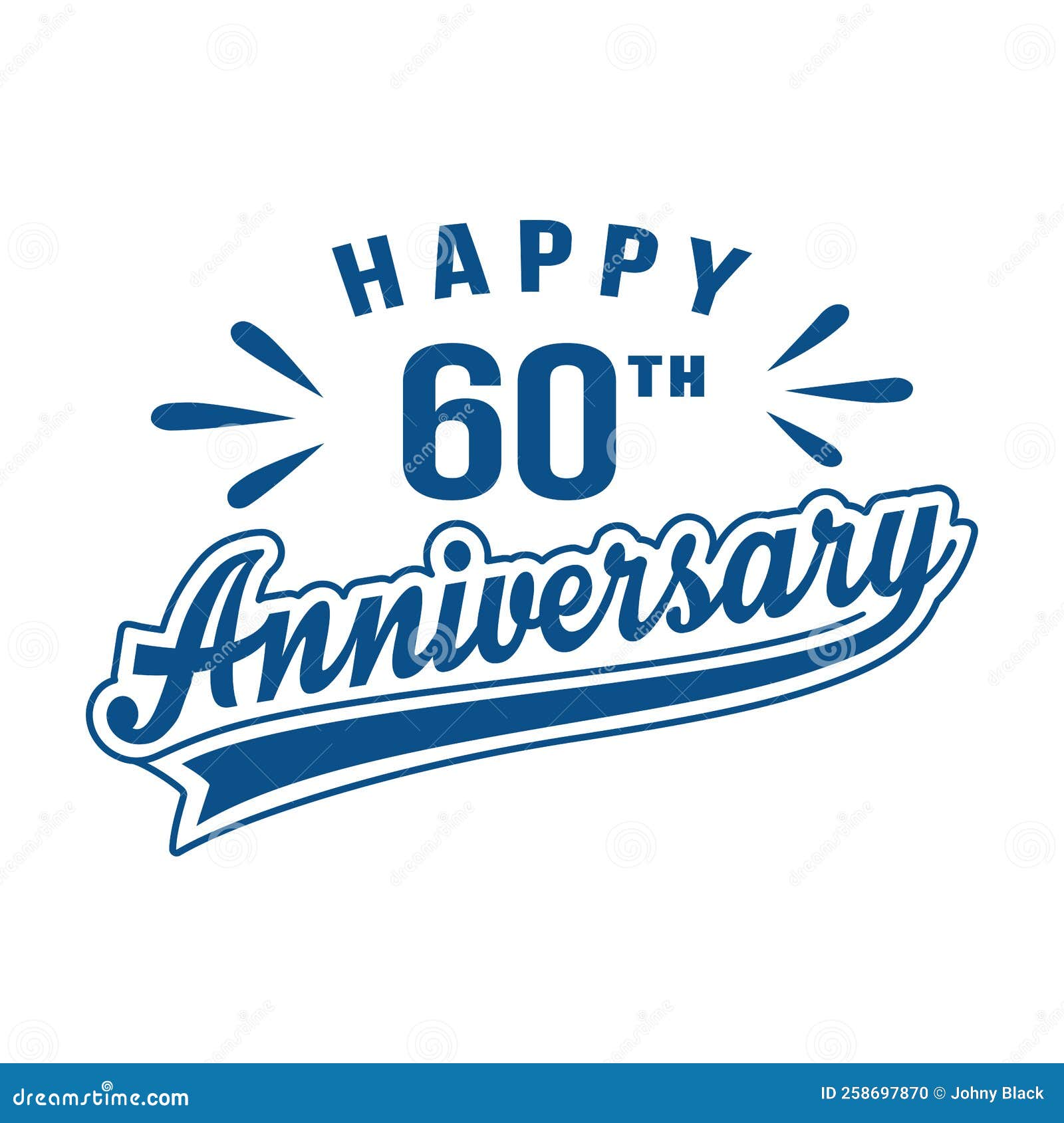 Happy 60th Anniversary. 60 Years Anniversary Design Template Stock