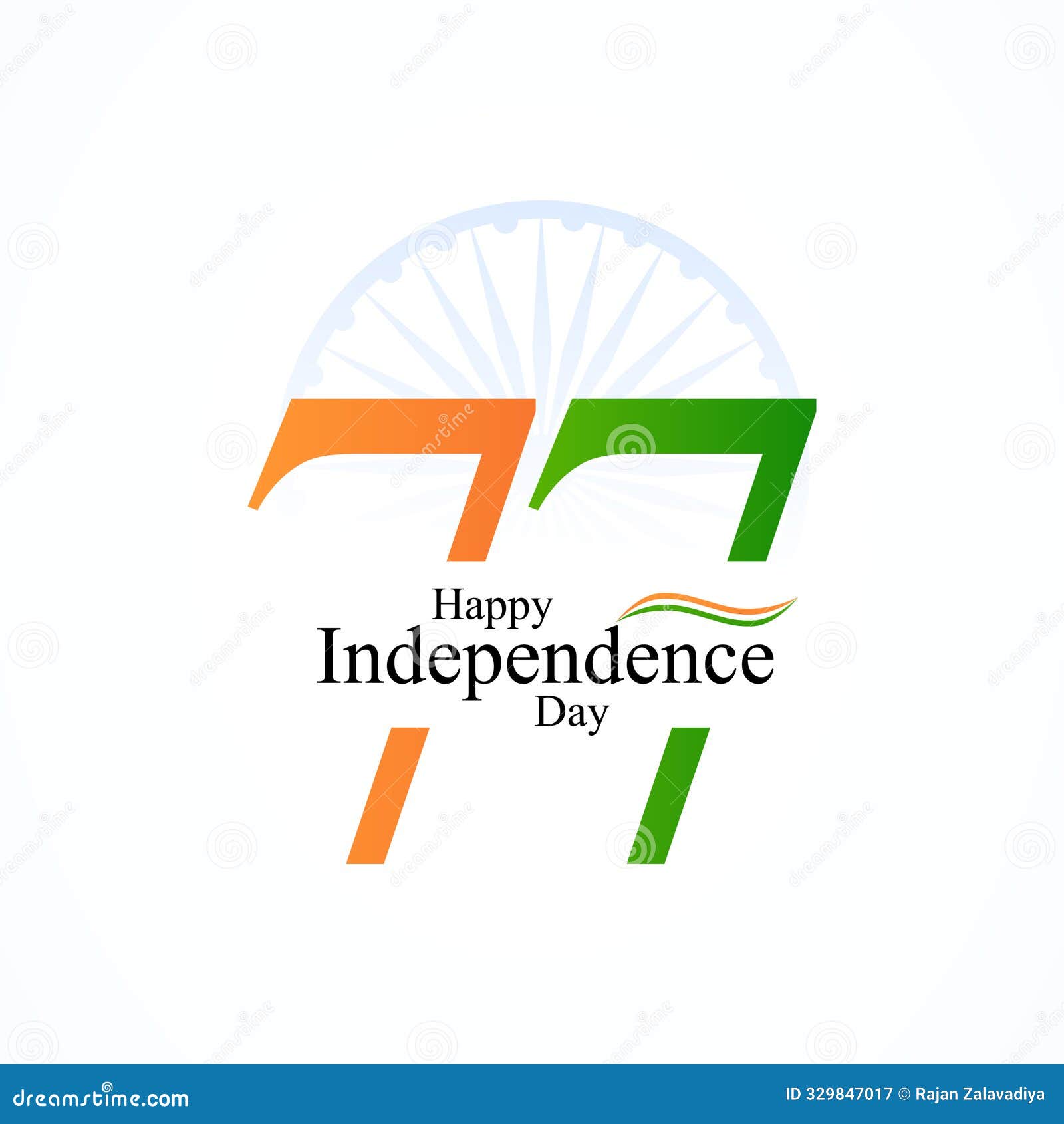 77th Independence Day India Celebration Stock Vector Illustration of