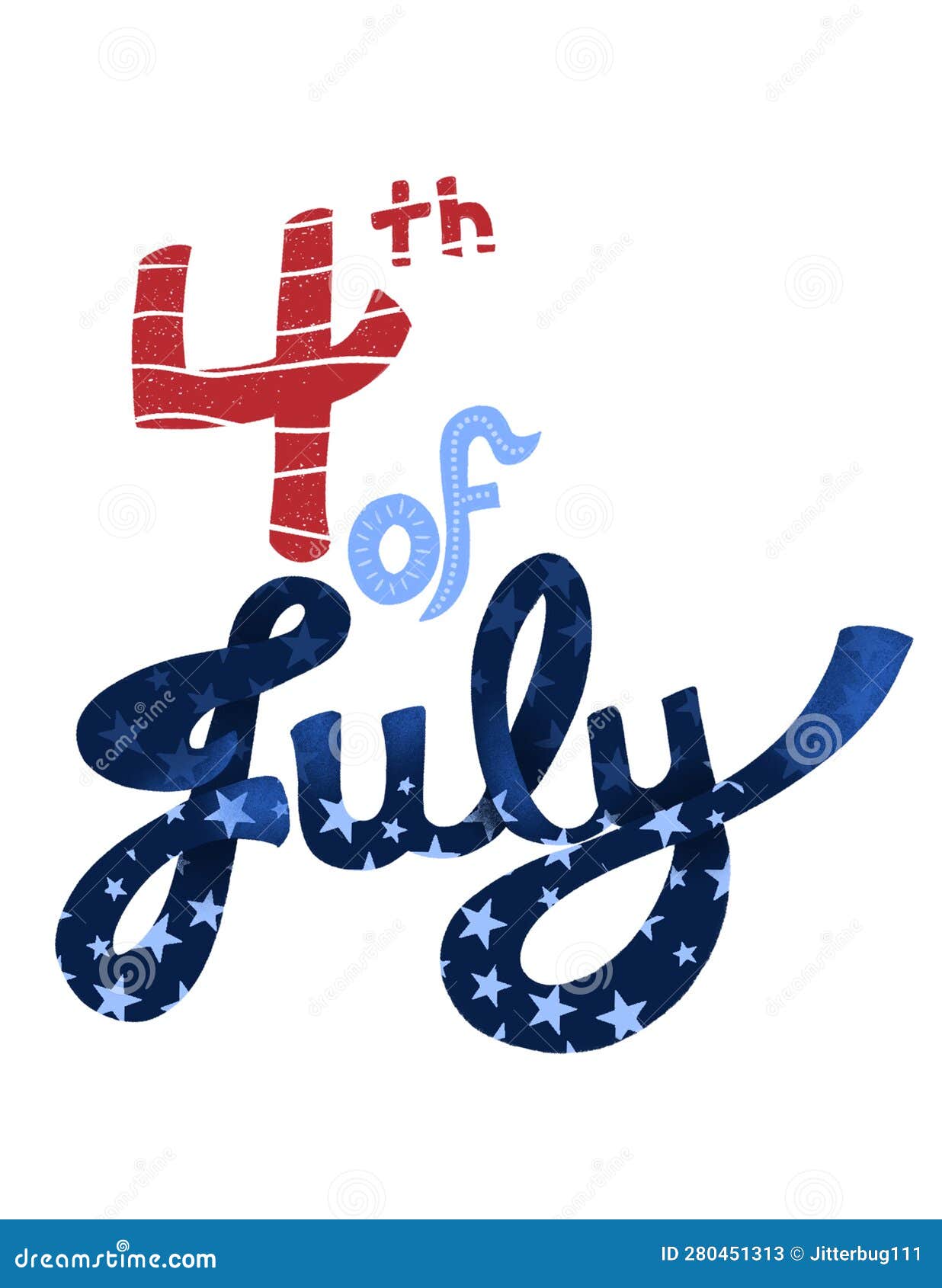 4th of july hand lettered graphic