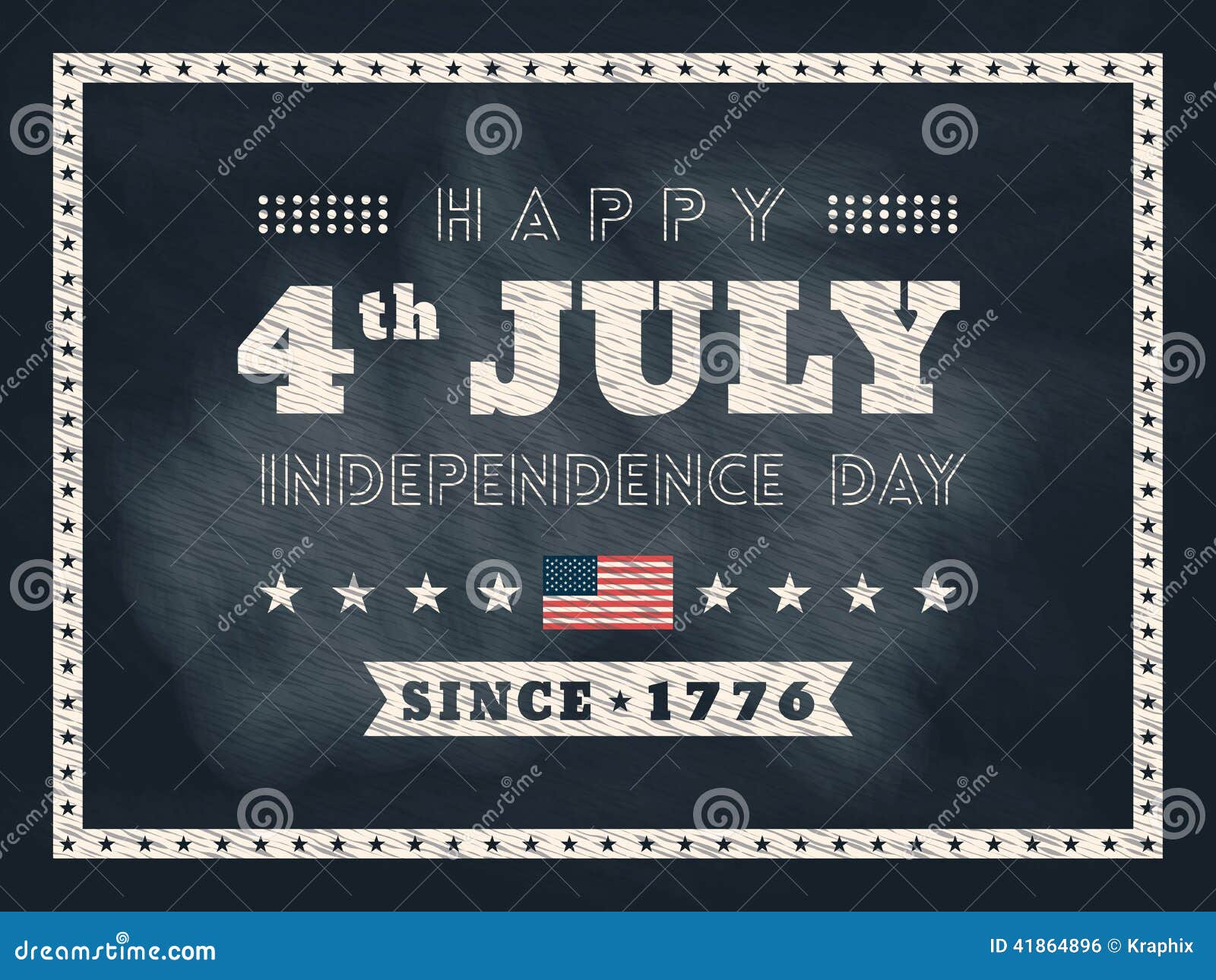 4th Of July Independence Day Chalkboard Background Stock Vector