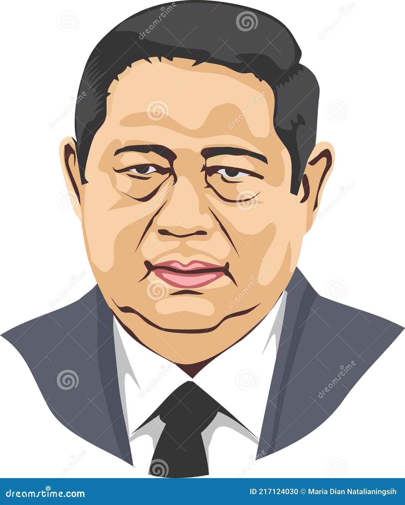 6th President Of Republic Indonesia Vector Illustration Susilo Bambang