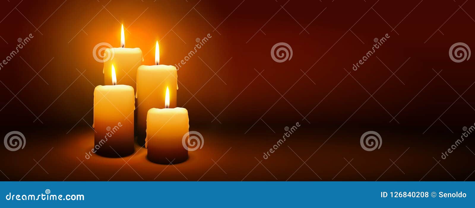 4th sunday of advent - fourth candle - candlelight panorama banner