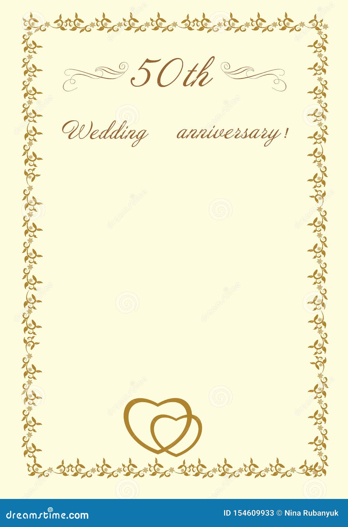 50th Wedding Anniversary Invitation Stock Illustration - Illustration of  pattern, vintage: 154609933