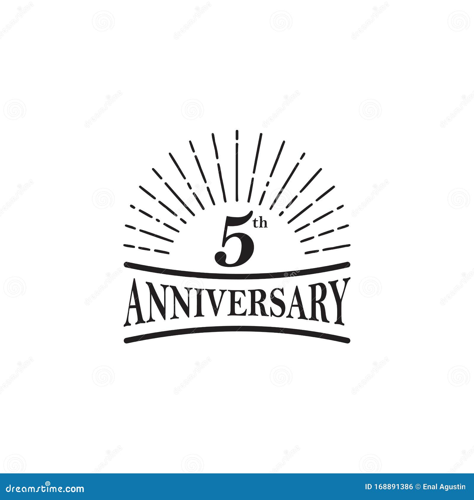 5th year anniversary emblem logo  template