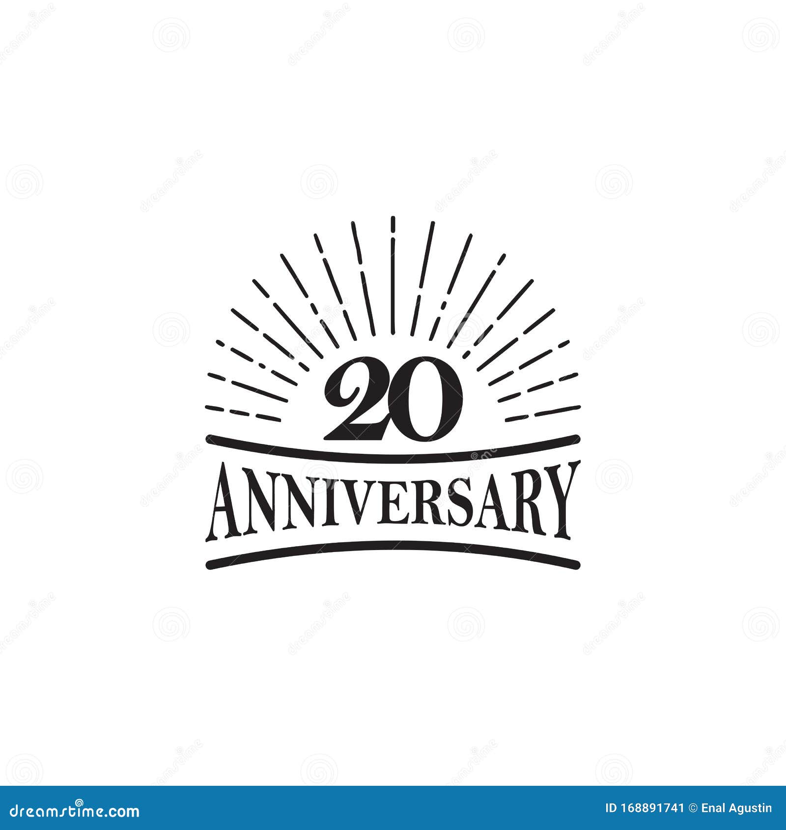 20th Year Anniversary Emblem Logo Design Template Stock Vector