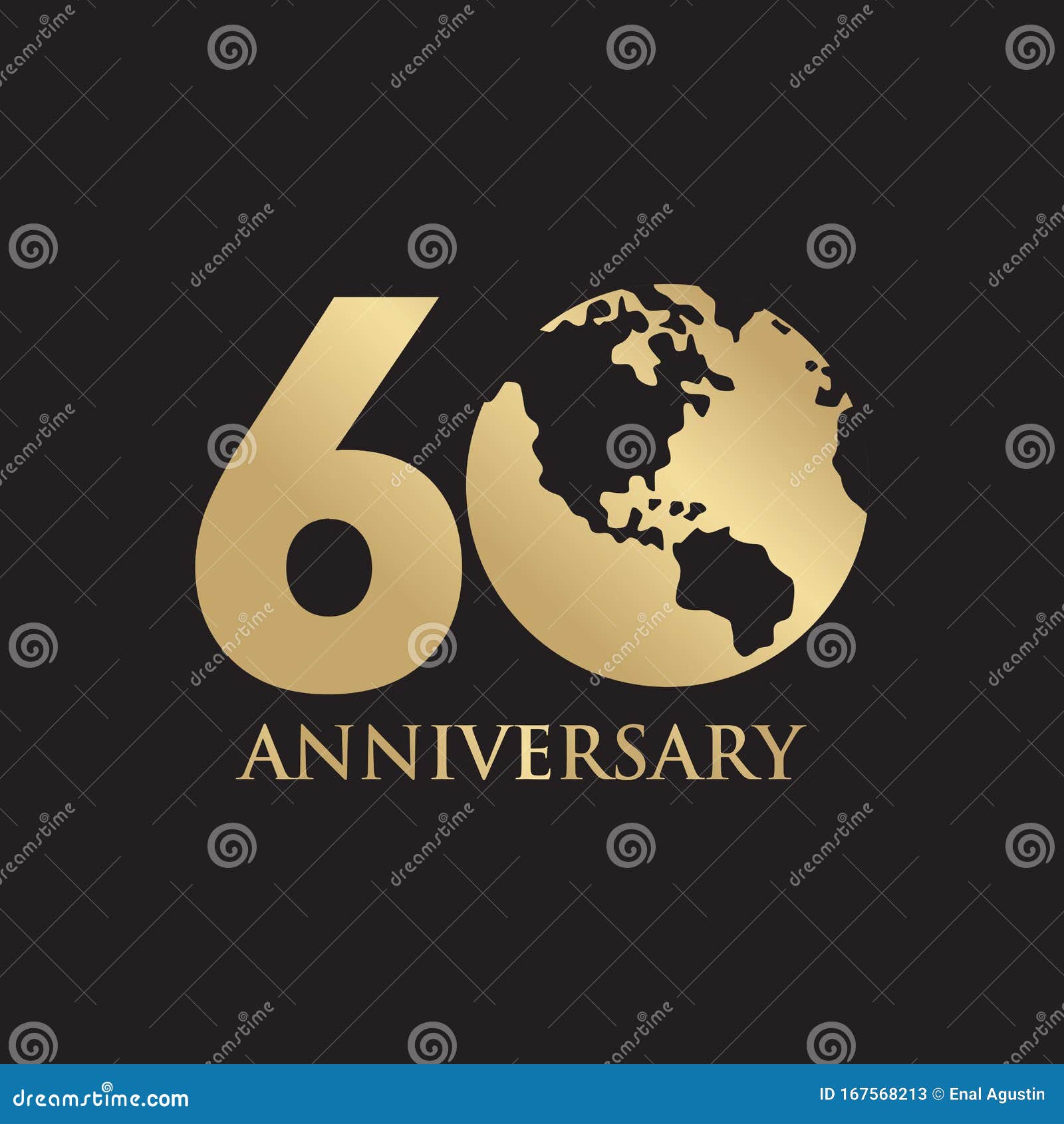 60th Year Anniversary Emblem Logo Design Vector Template Stock Vector