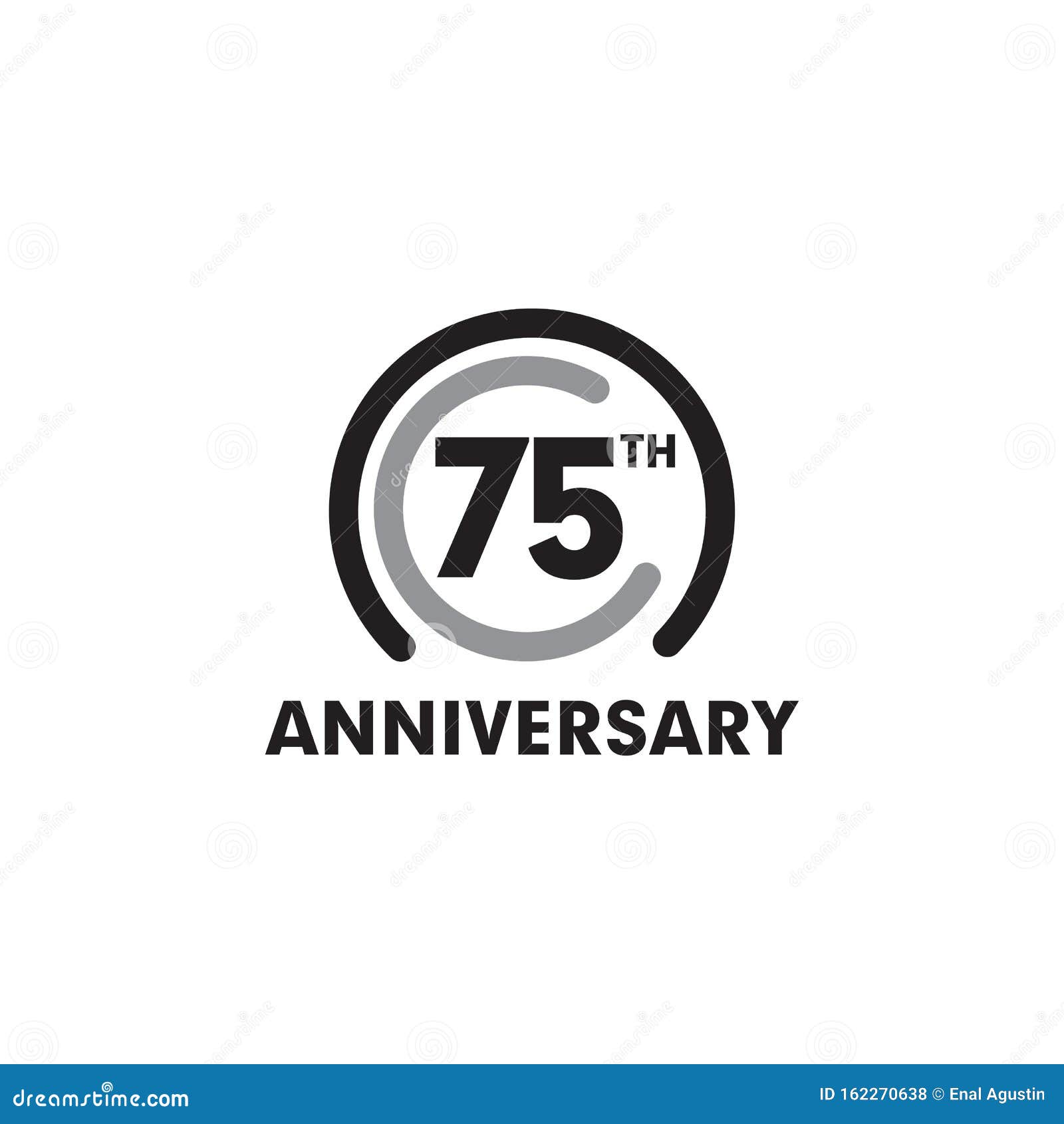 75th Year Celebrating Anniversary Emblem Logo Design Stock Vector ...