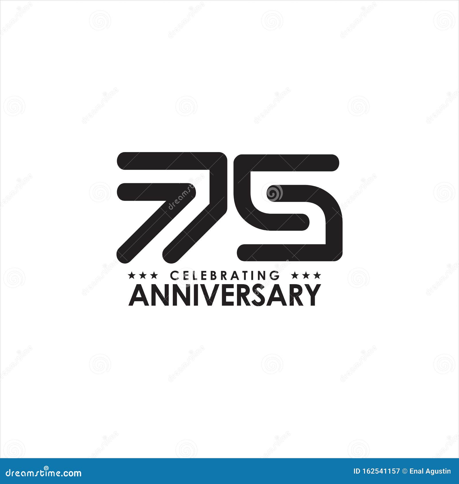 75th Year Celebrating Anniversary Emblem Logo Design Stock Illustration ...