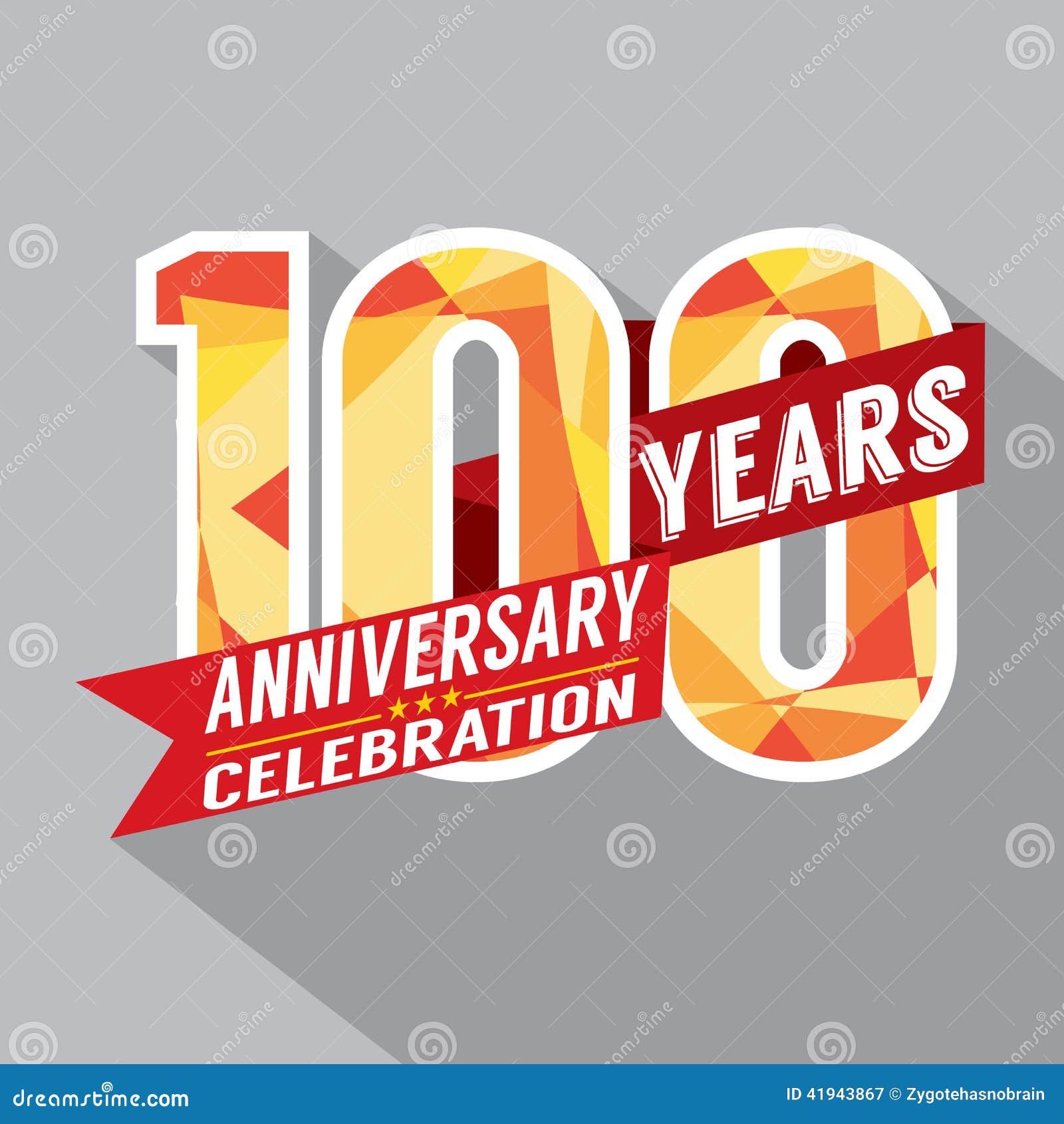 100th Years Anniversary Celebration Design Stock Vector Illustration
