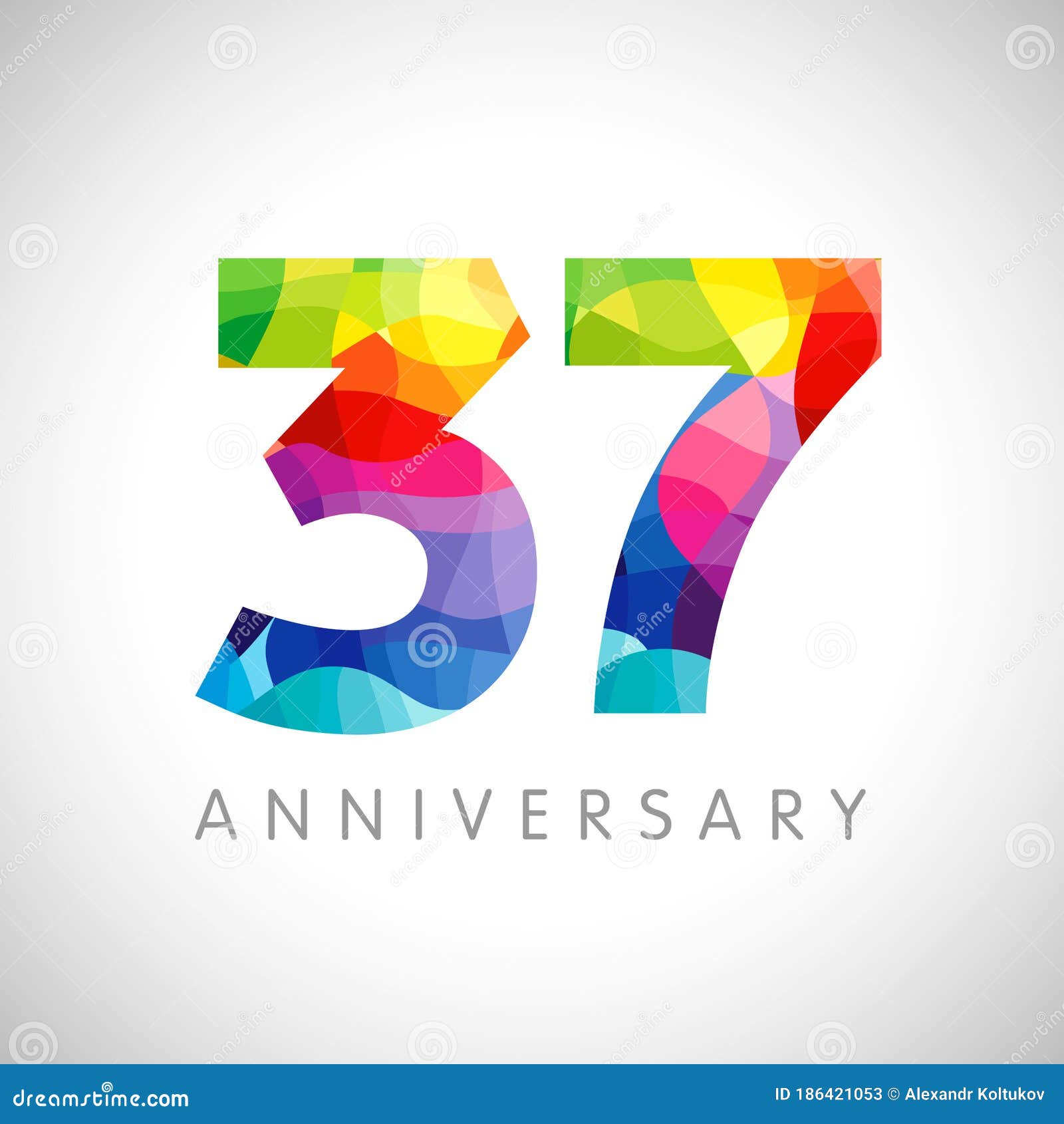 37th years anniversary numbers logo