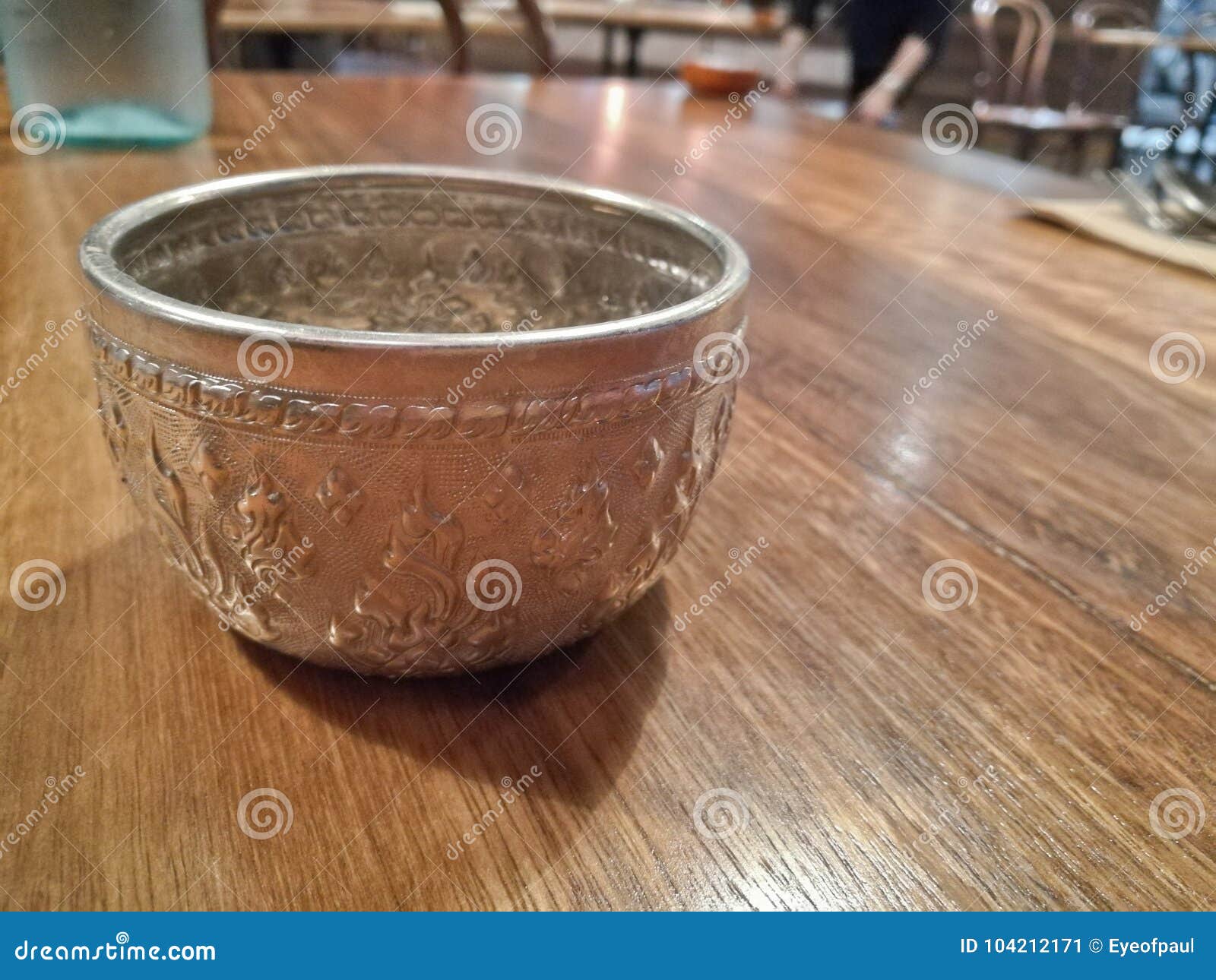 Thai Antique Ancient Aluminium Cold Water Silver Drinking Cup Stock ...