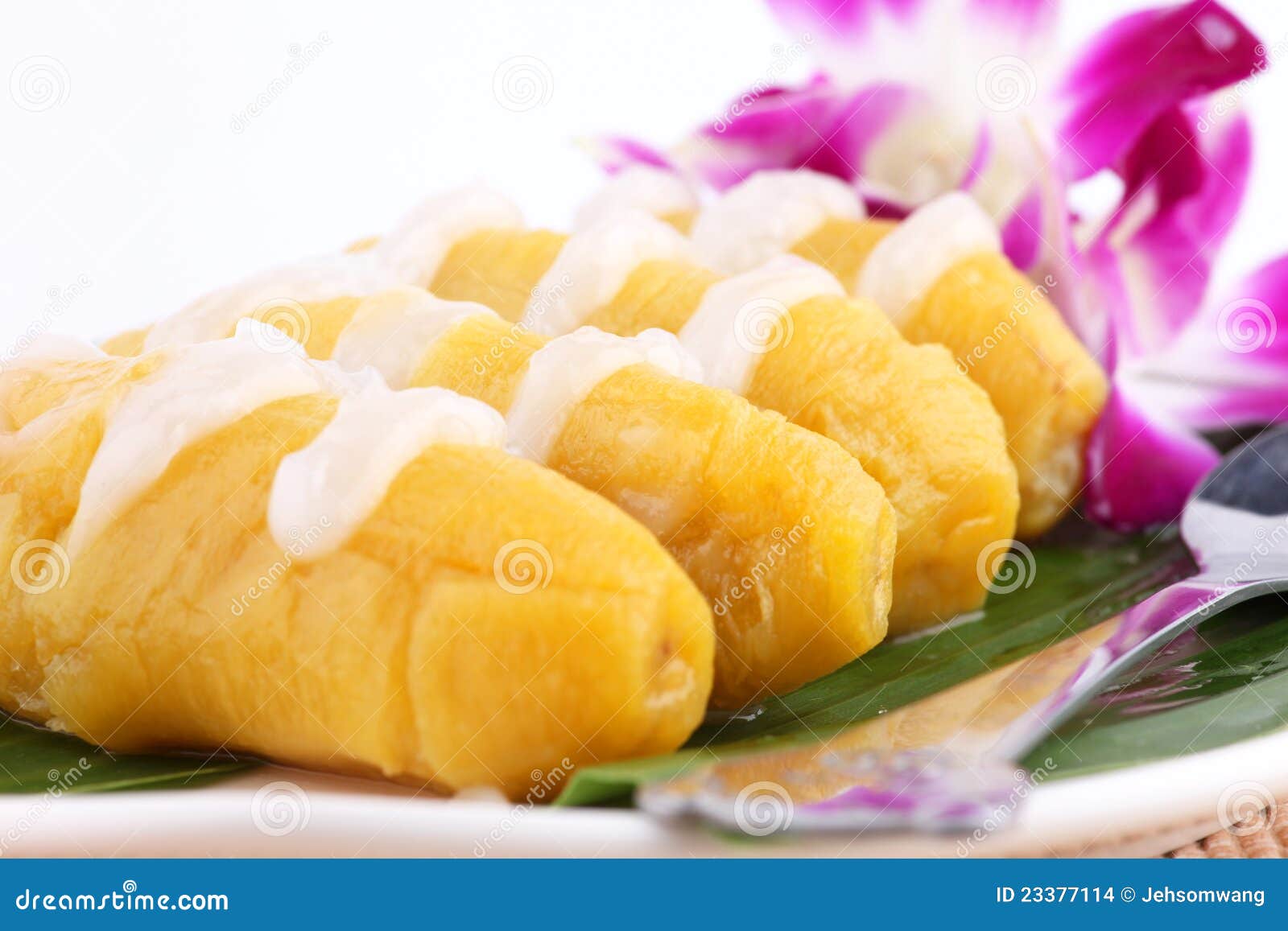 Thai banana dessert stock photo. Image of coconut, growing 23377114