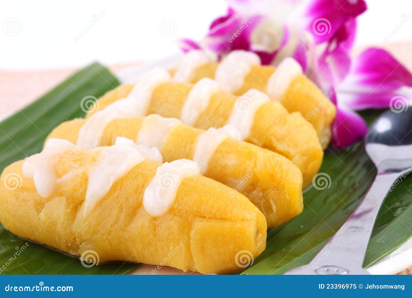 Thai banana dessert stock image. Image of growth, copy 23396975