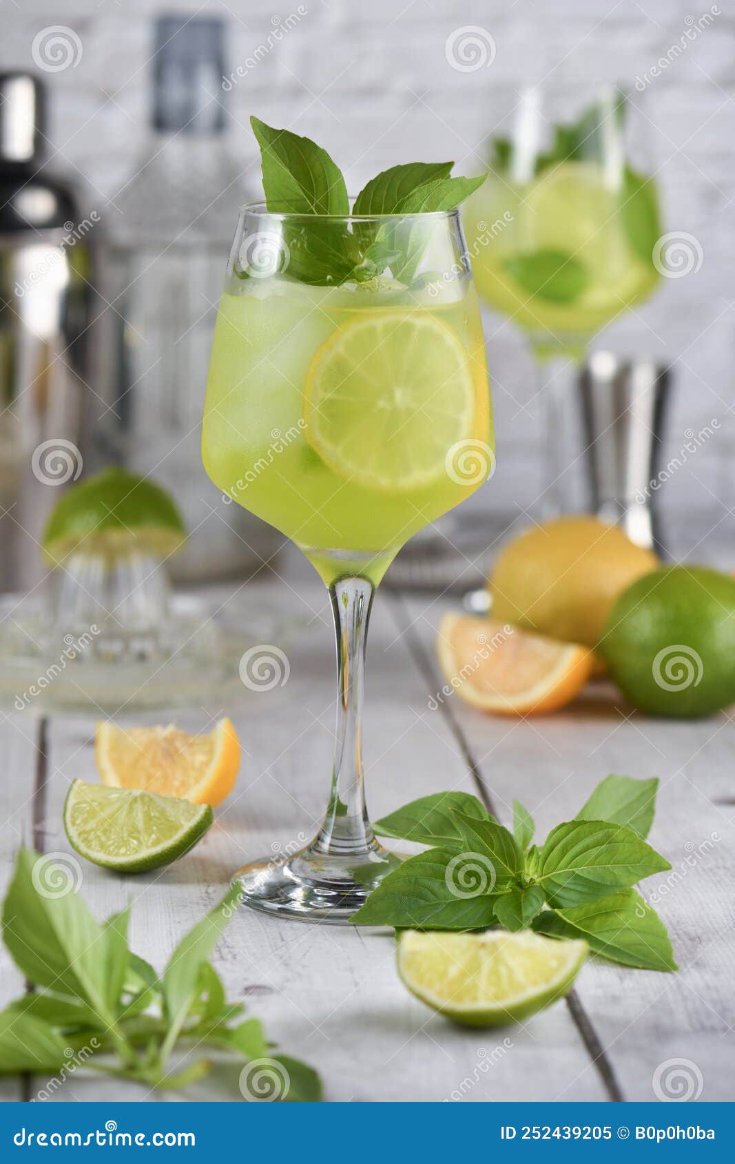Thai basil smash cocktail stock image. Image of juice 252439205
